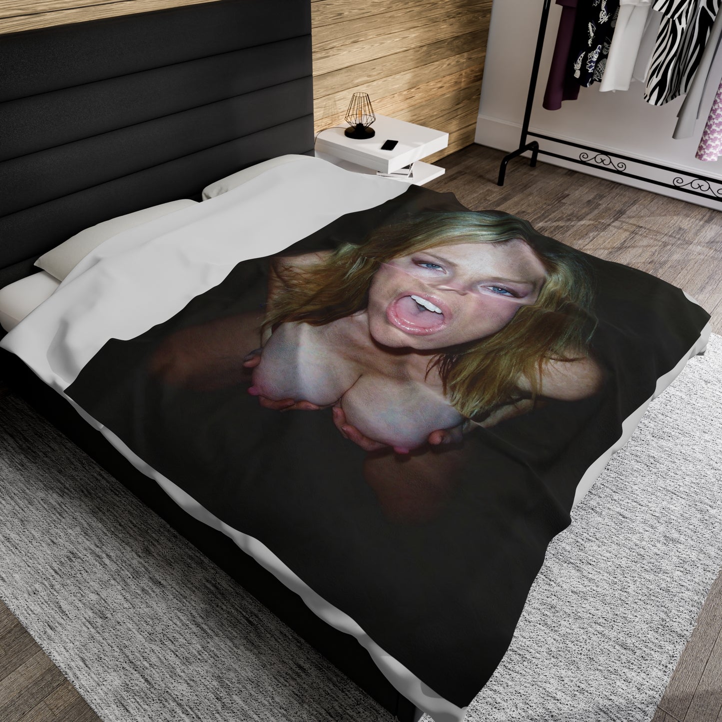 Velveteen Plush Blanket Cumshot Target