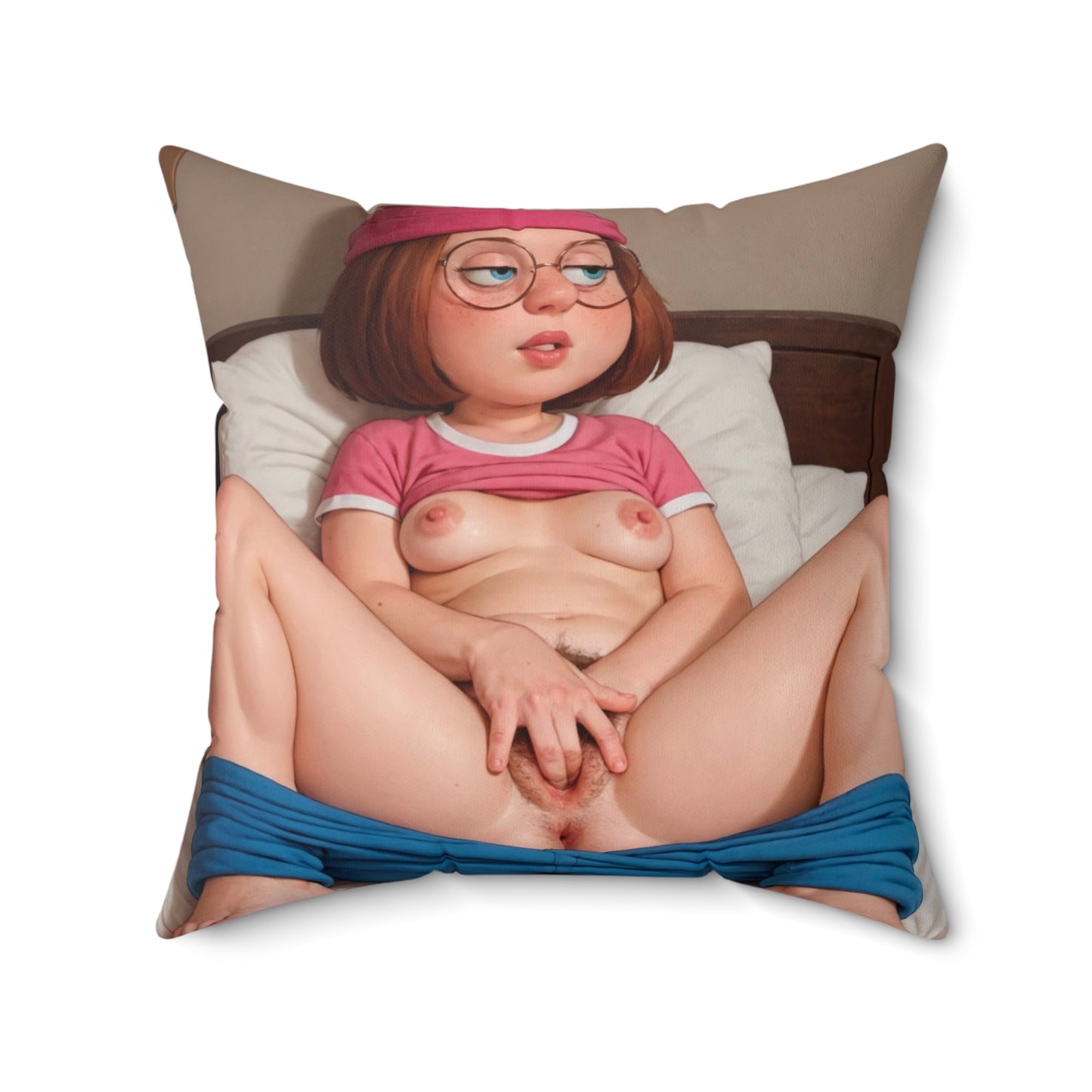 Spun Polyester Square Pillow Meg Griffin Nude