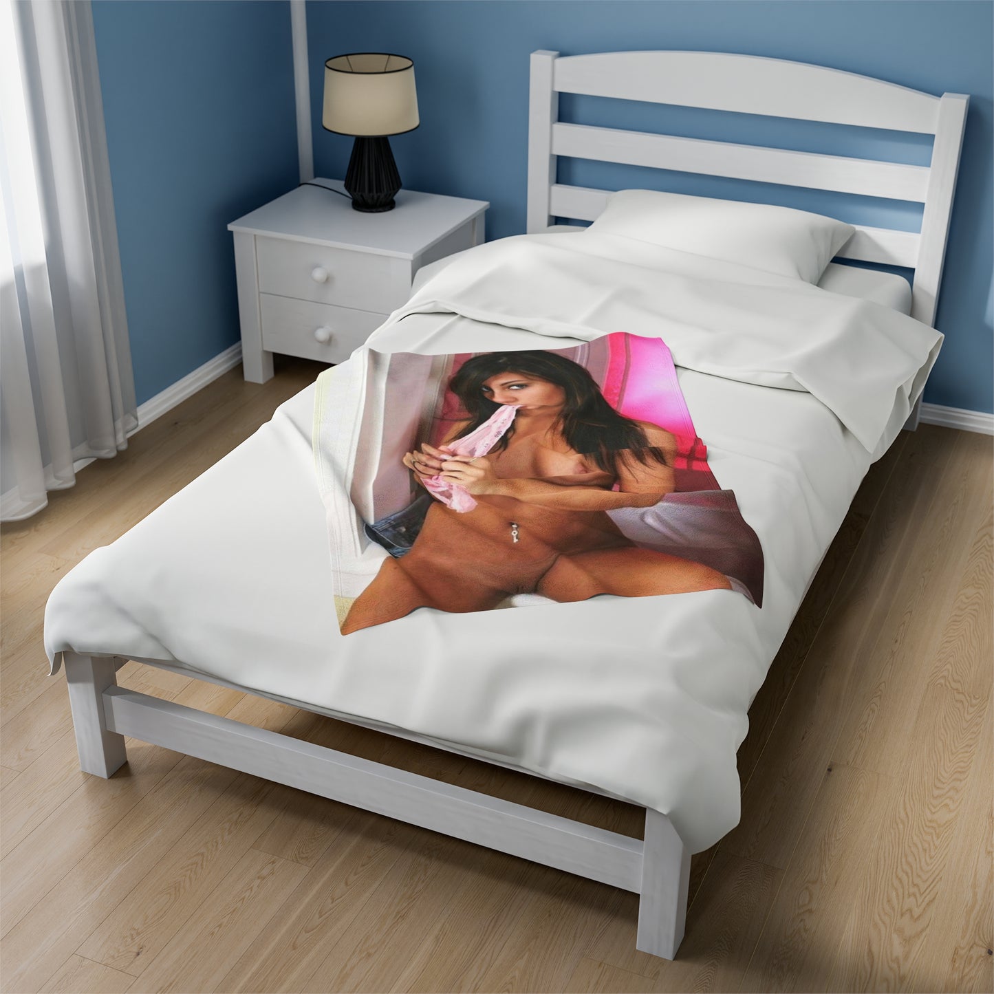 Velveteen Plush Blanket Raven Riley Nude