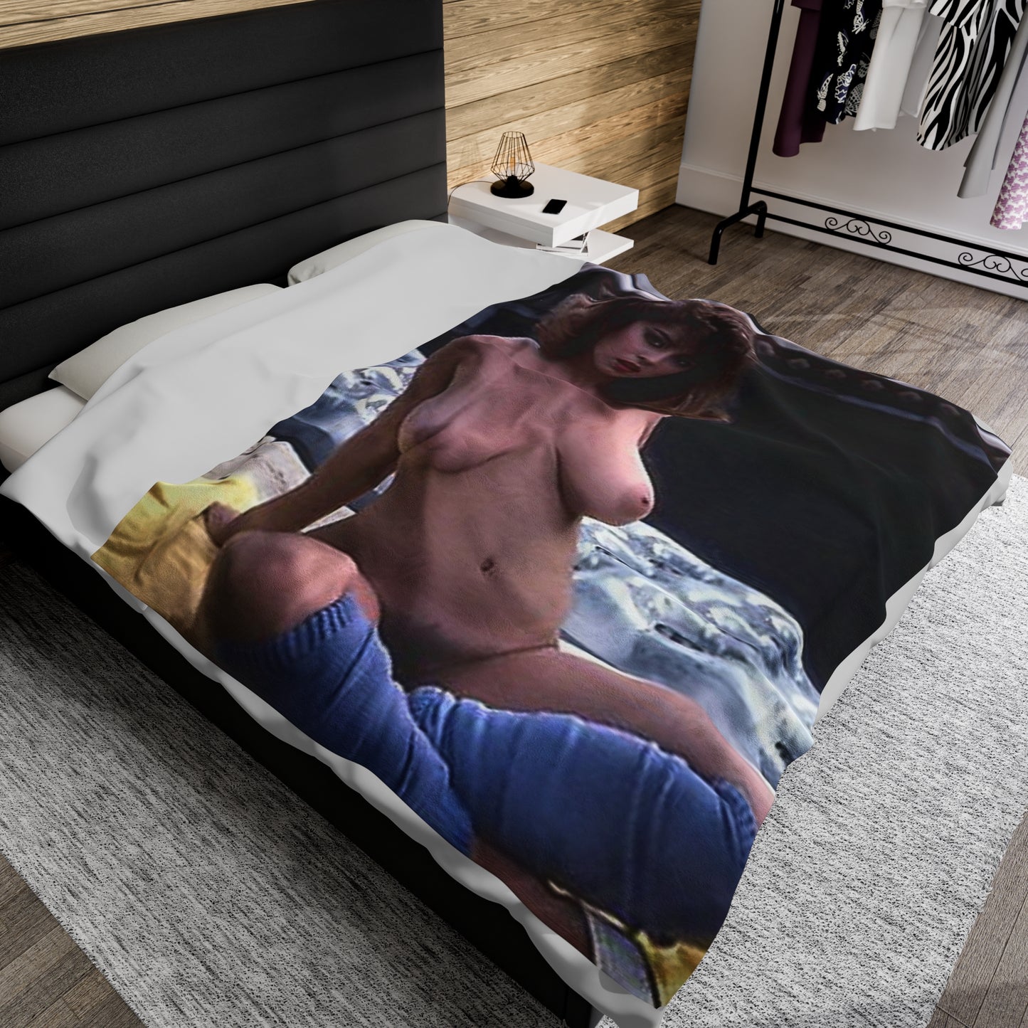 Velveteen Plush Blanket Retro Adult Star Christy Canyon Nude