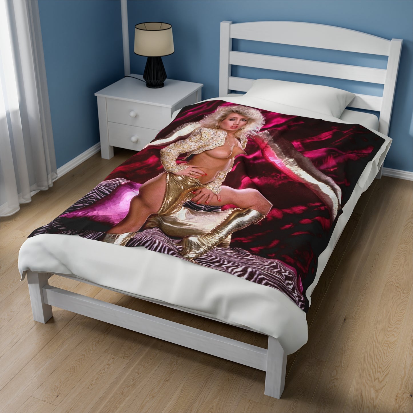 Velveteen Plush Blanket Retro 1980s Porn Star Amber Lynn