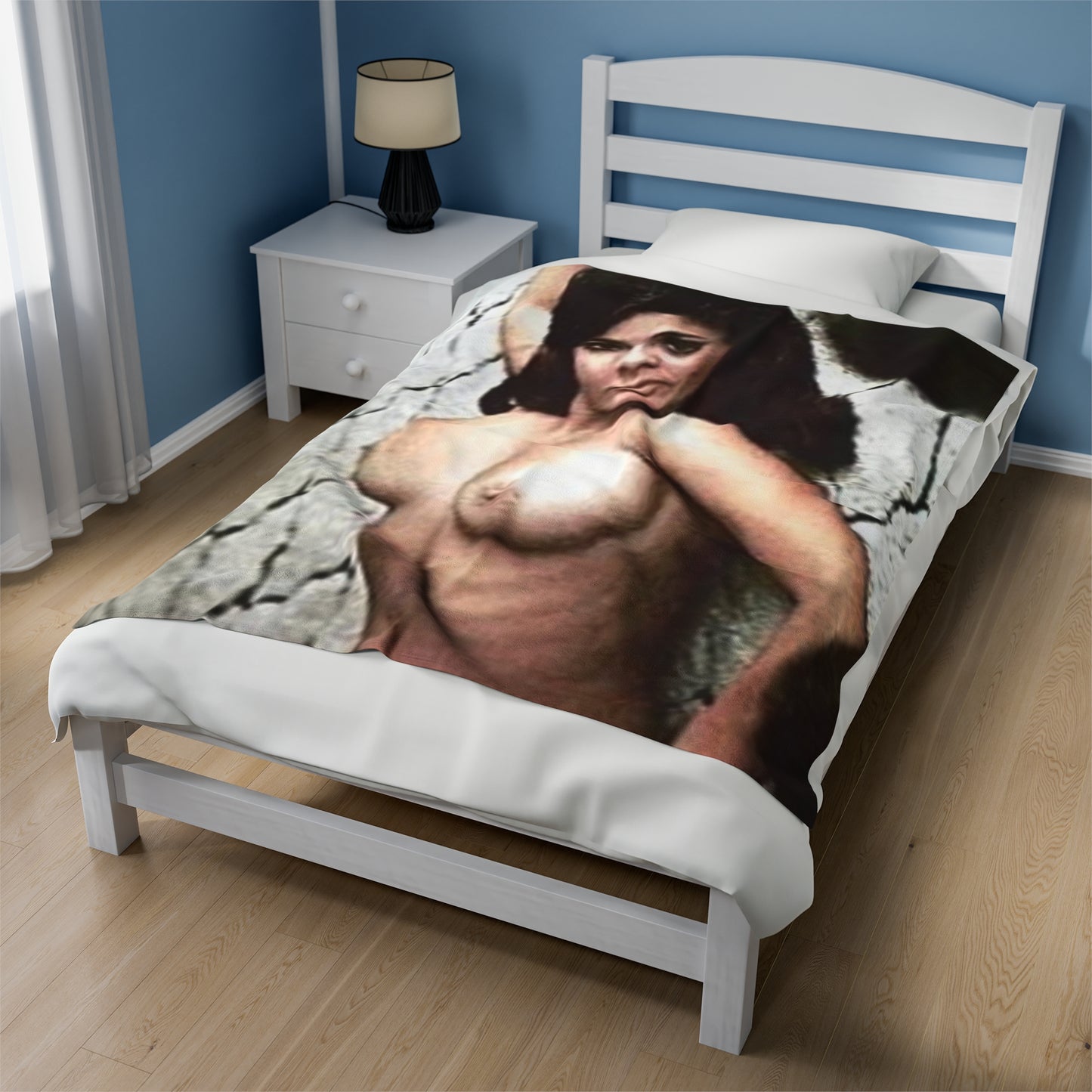 Velveteen Plush Blanket Cynthia Myers Nude