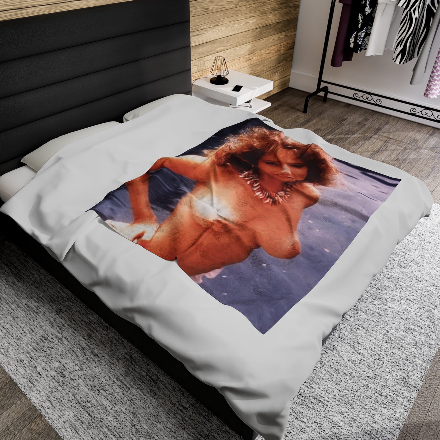 Velveteen Plush Blanket Retro Adult Star 1980s