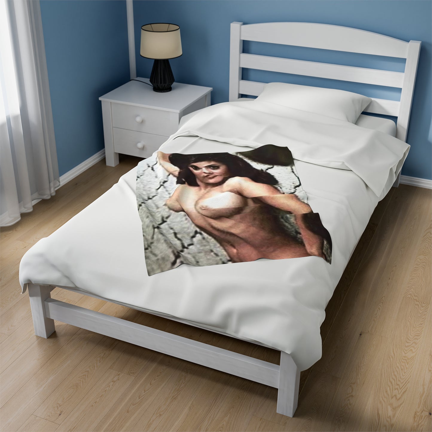 Velveteen Plush Blanket Cynthia Myers Nude