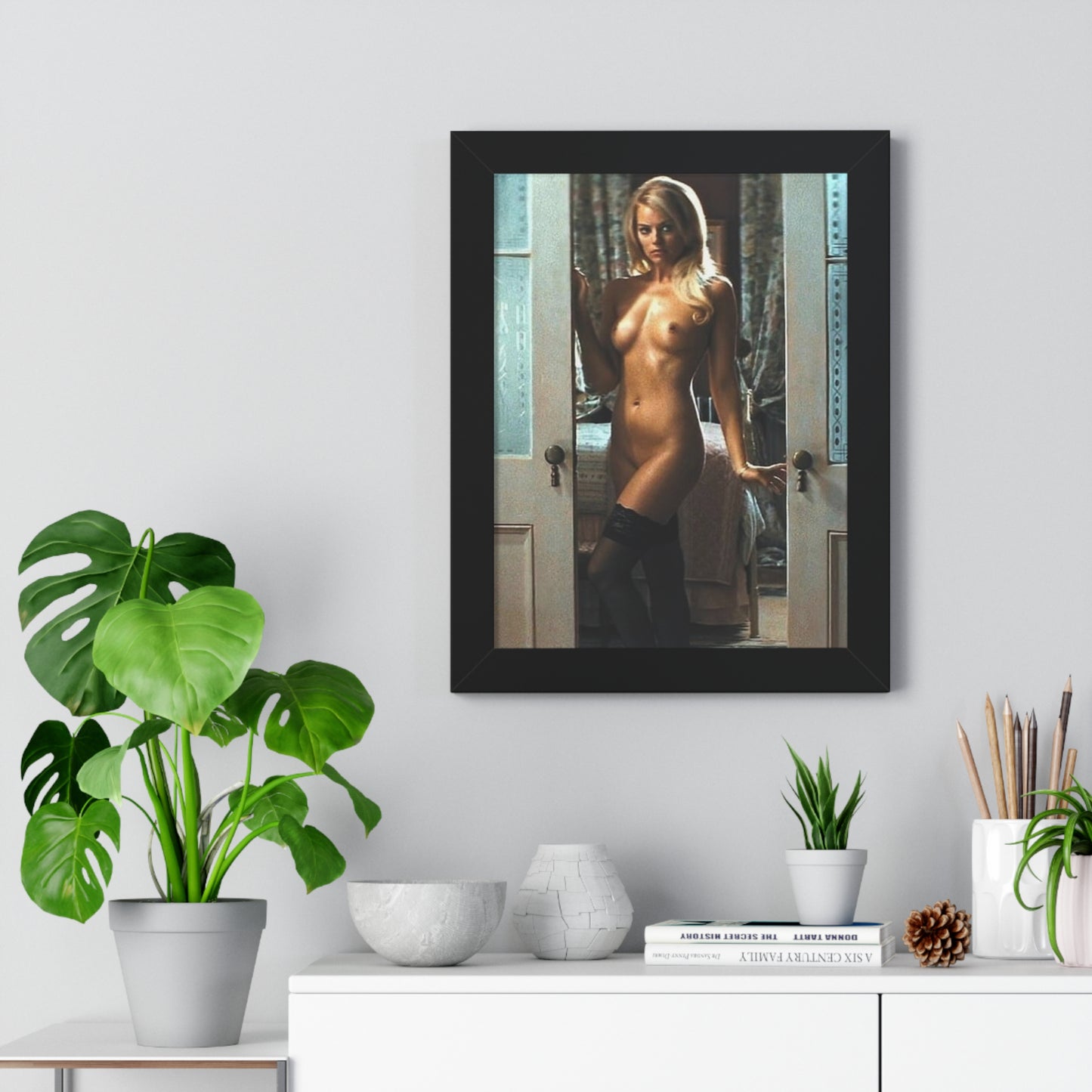 Framed Vertical Poster Margot Robbie Nude Wolf of Wallstreet