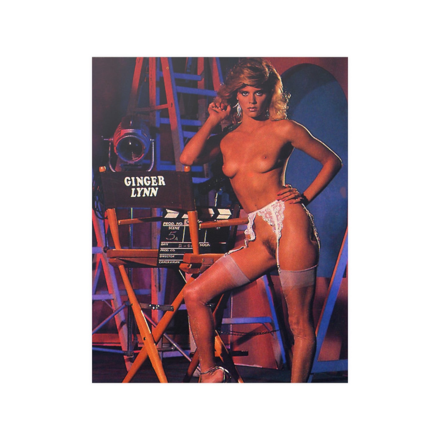 Satin Posters (210gsm) Retro Porn Star Ginger Lynn Nude