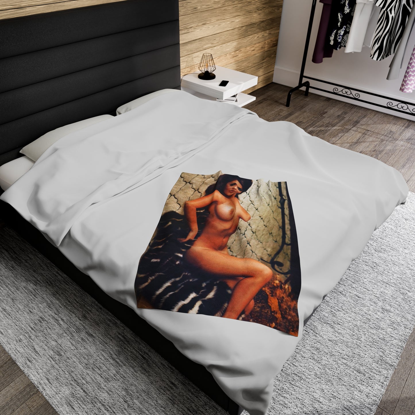 Velveteen Plush Blanket Cynthia Myers Nude