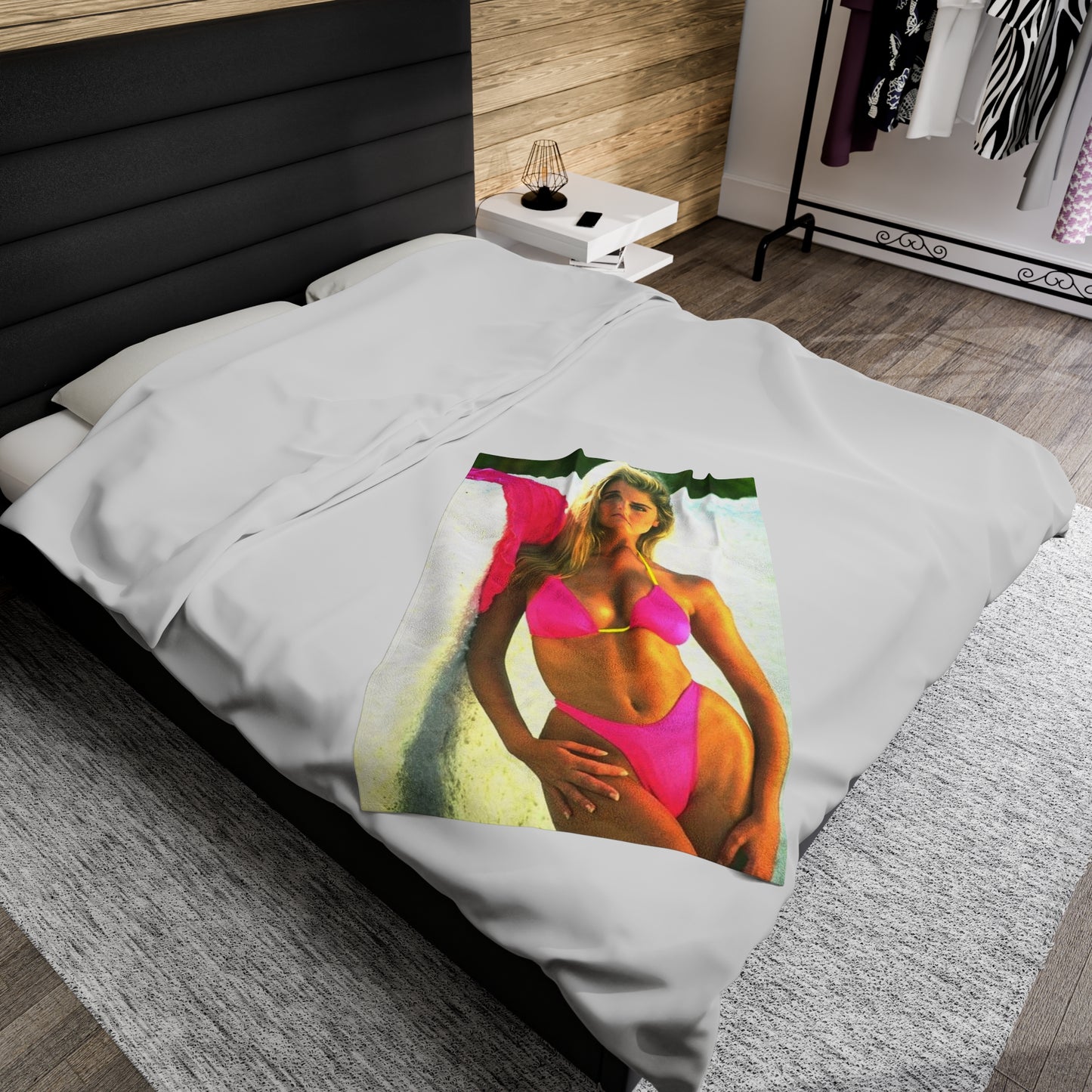 Velveteen Plush Blanket Retro Bikini Babe April Storms