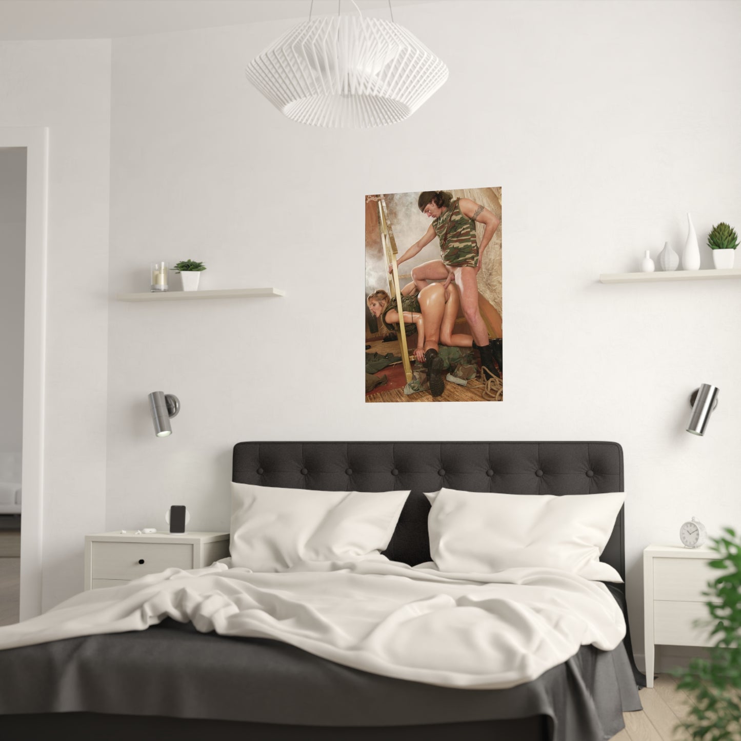 Satin Posters (210gsm) Nude Military Girl