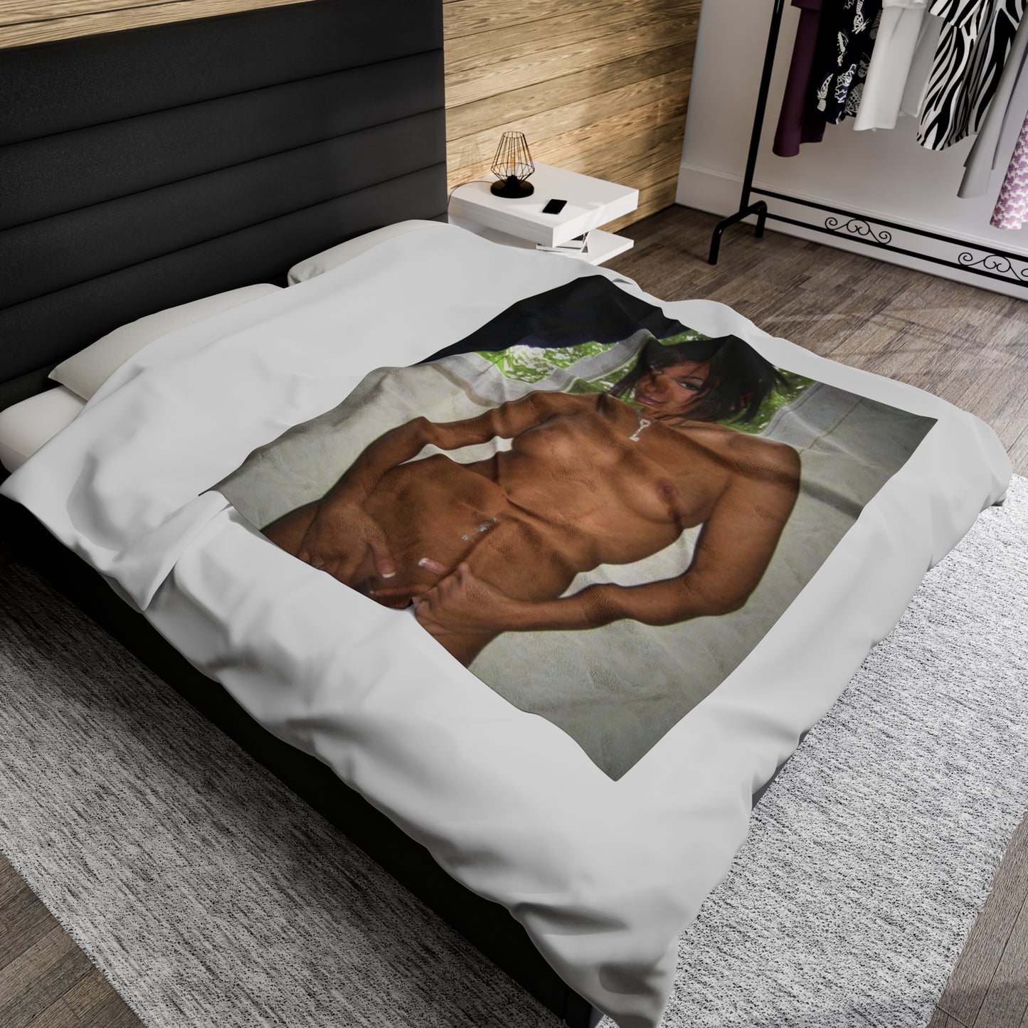 Velveteen Plush Blanket Raven Riley Nude