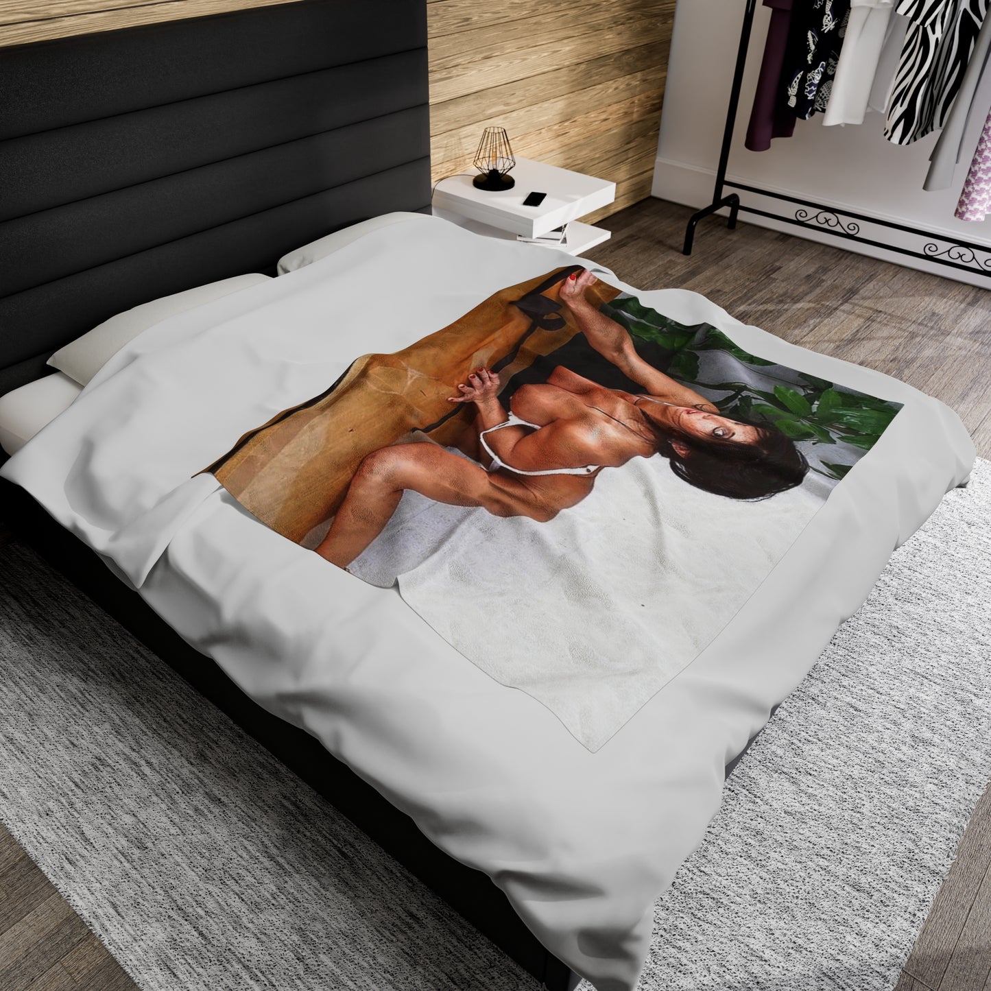 Velveteen Plush Blanket Retro Pornstar Holly Body Nude