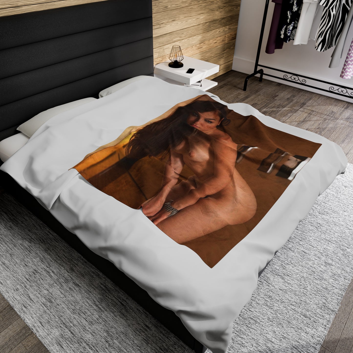 Velveteen Plush Blanket Adult Star Sasha Grey Nude