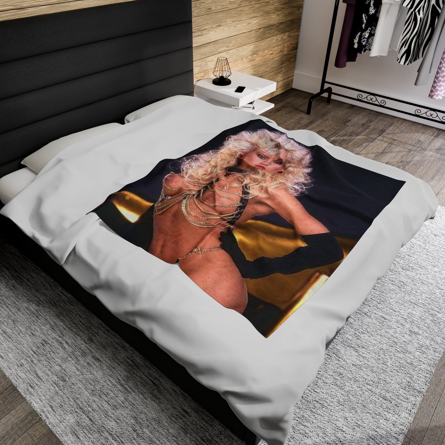 Velveteen Plush Blanket Retro 1980s Porn Star Amber Lynn