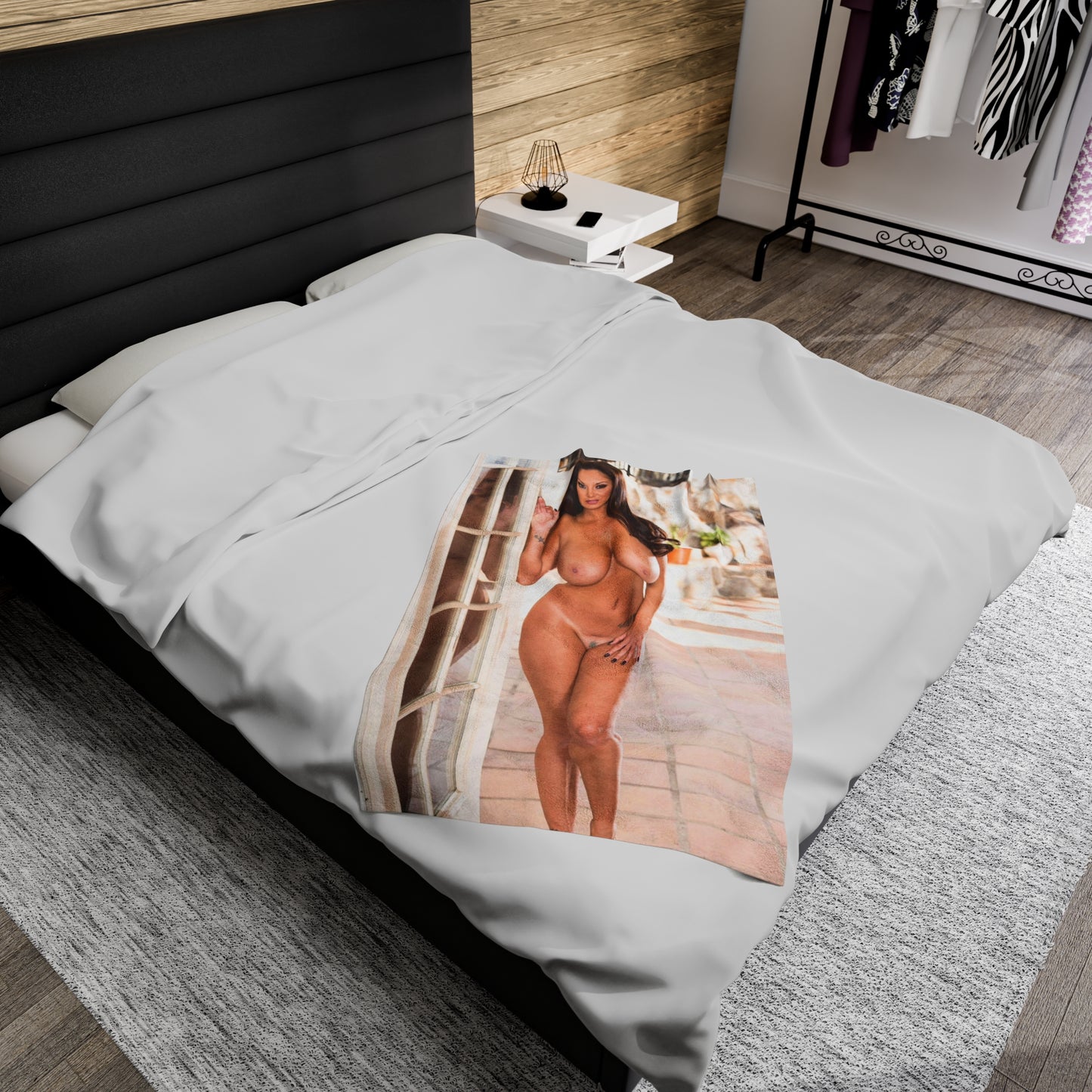 Velveteen Plush Blanket Ava Addams Nude