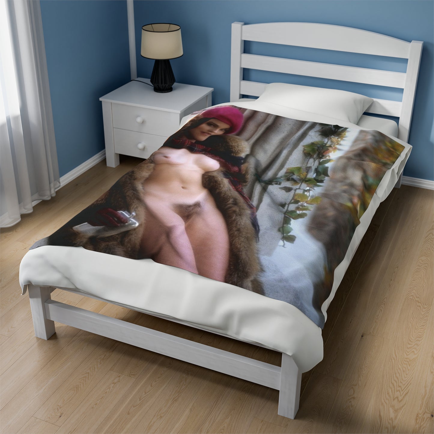 Velveteen Plush Blanket Playboy Playmate September 1983 Barbara Edwards