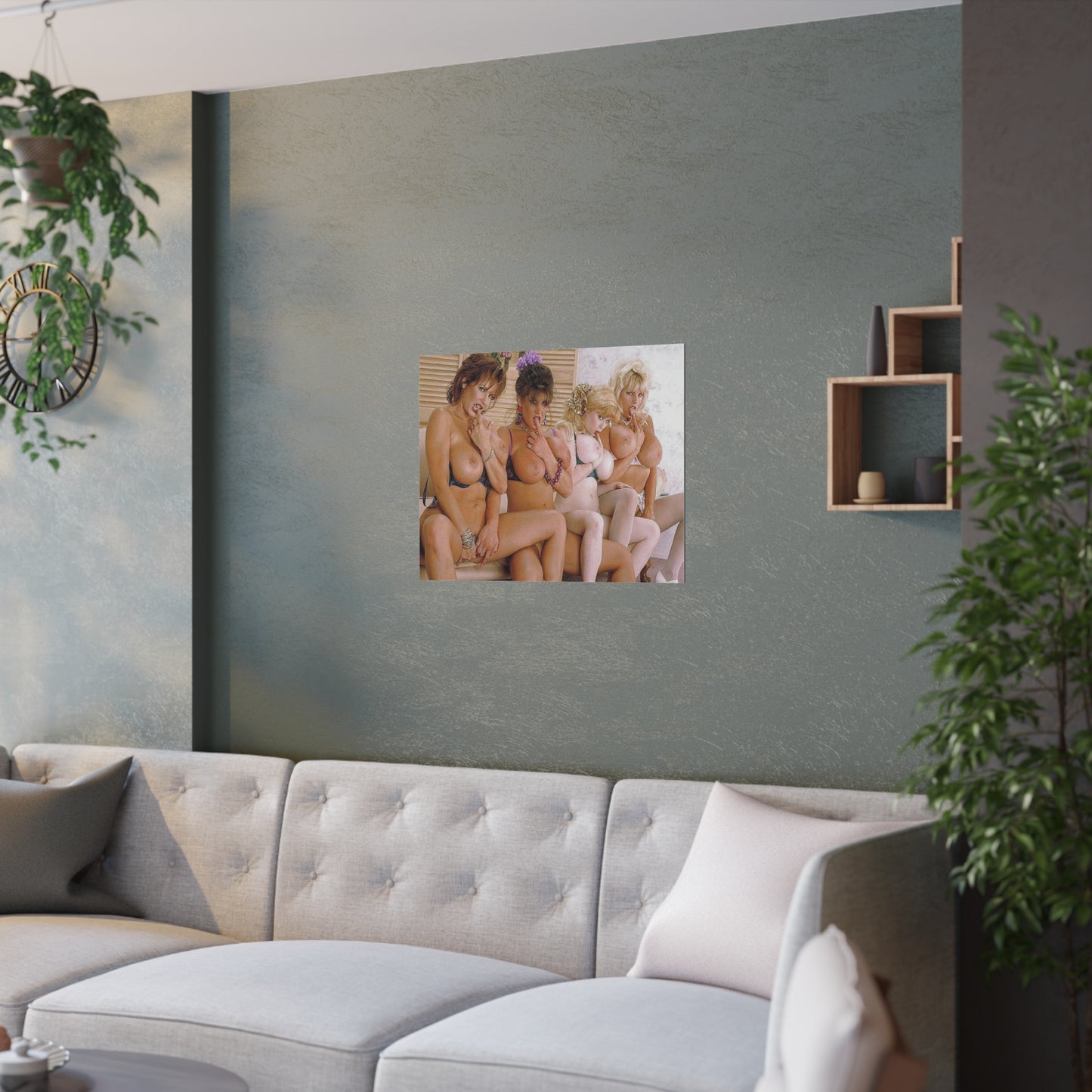 Satin Posters (210gsm) Retro Pornstar Holly Body and Friends Nude