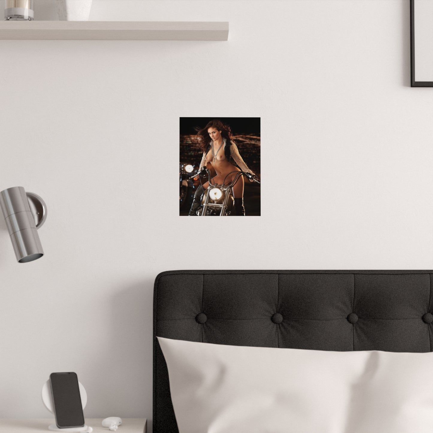 Satin Posters (210gsm) Jaclyn Swedberg Nude on Motorcycle