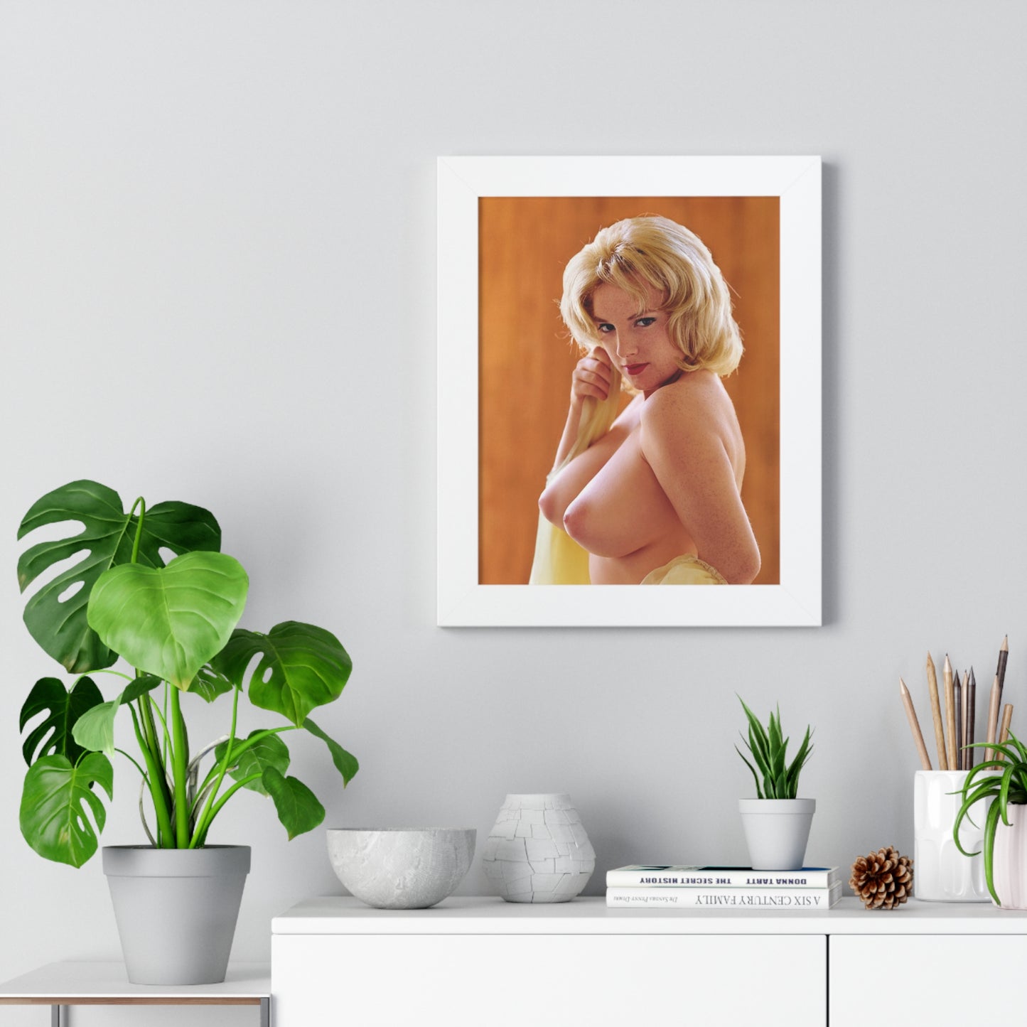 Framed Vertical Poster Playboy Playmate March 1962 Pamela Gordon