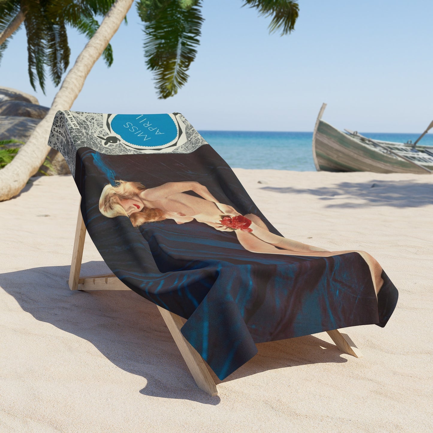 Beach Towel Playboy Playmate April 1954 Marilyn Waltz