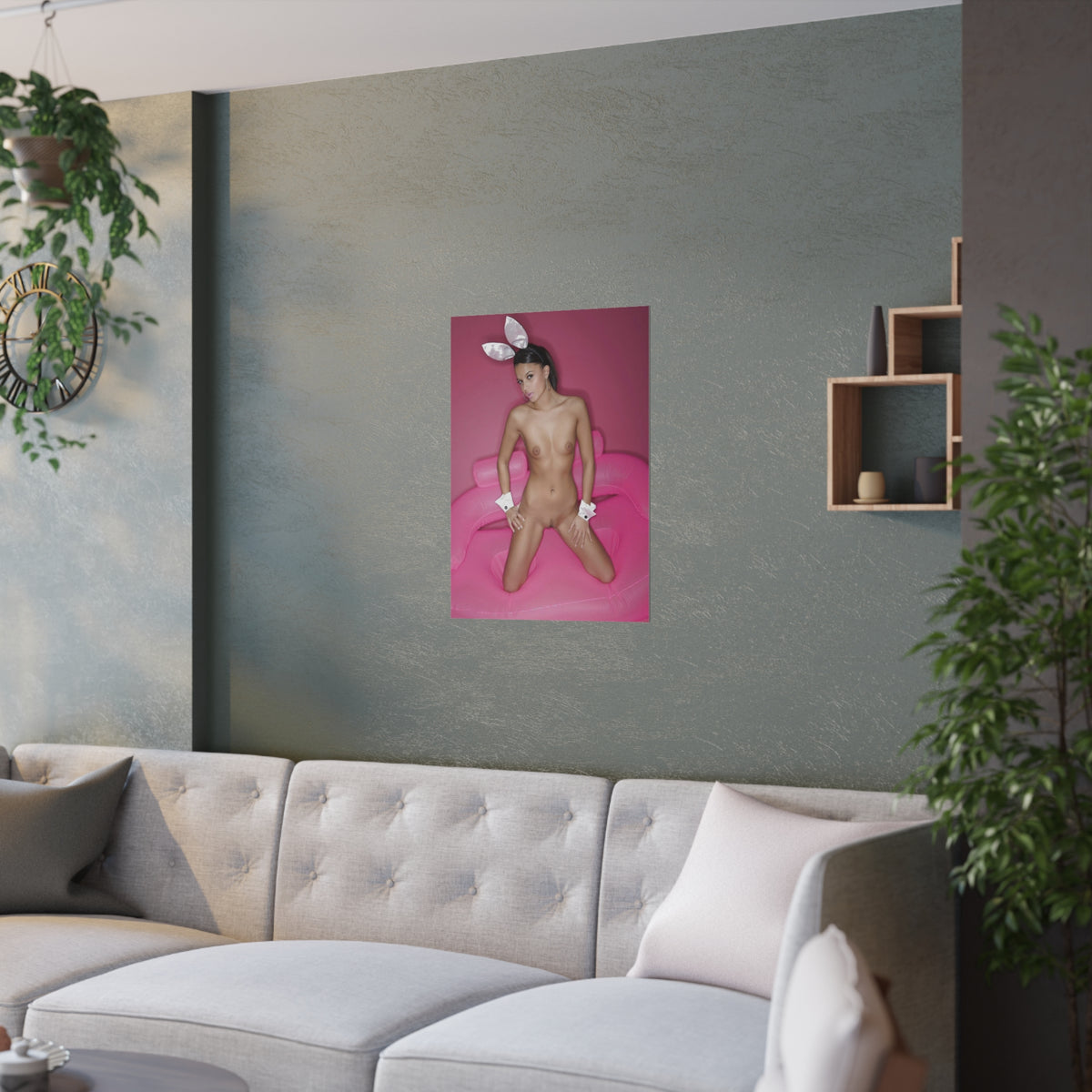 Satin Posters (210gsm) Tight Nude Bunny Ears