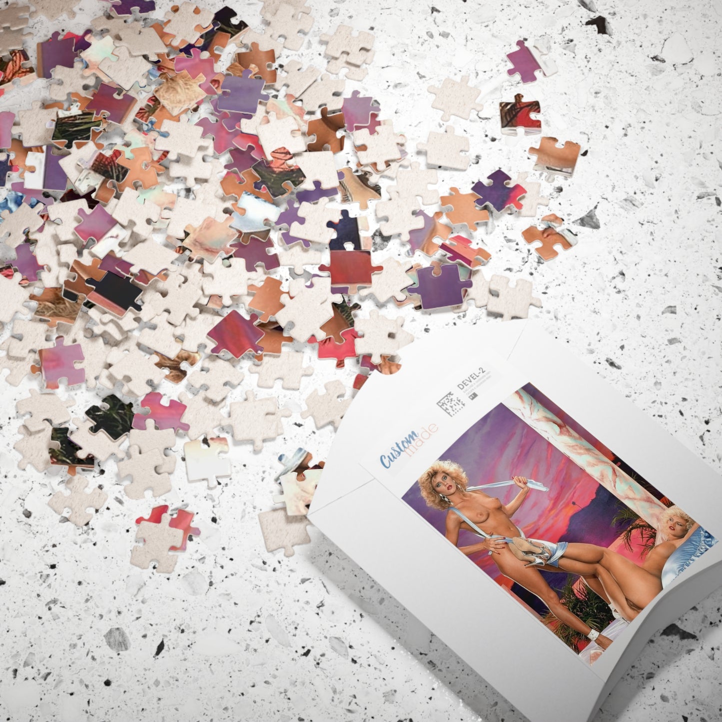 Puzzle (110, 252, 500, 1014-piece) Retro 1980 Porn Star Amber Lynn & Ginger Lynn