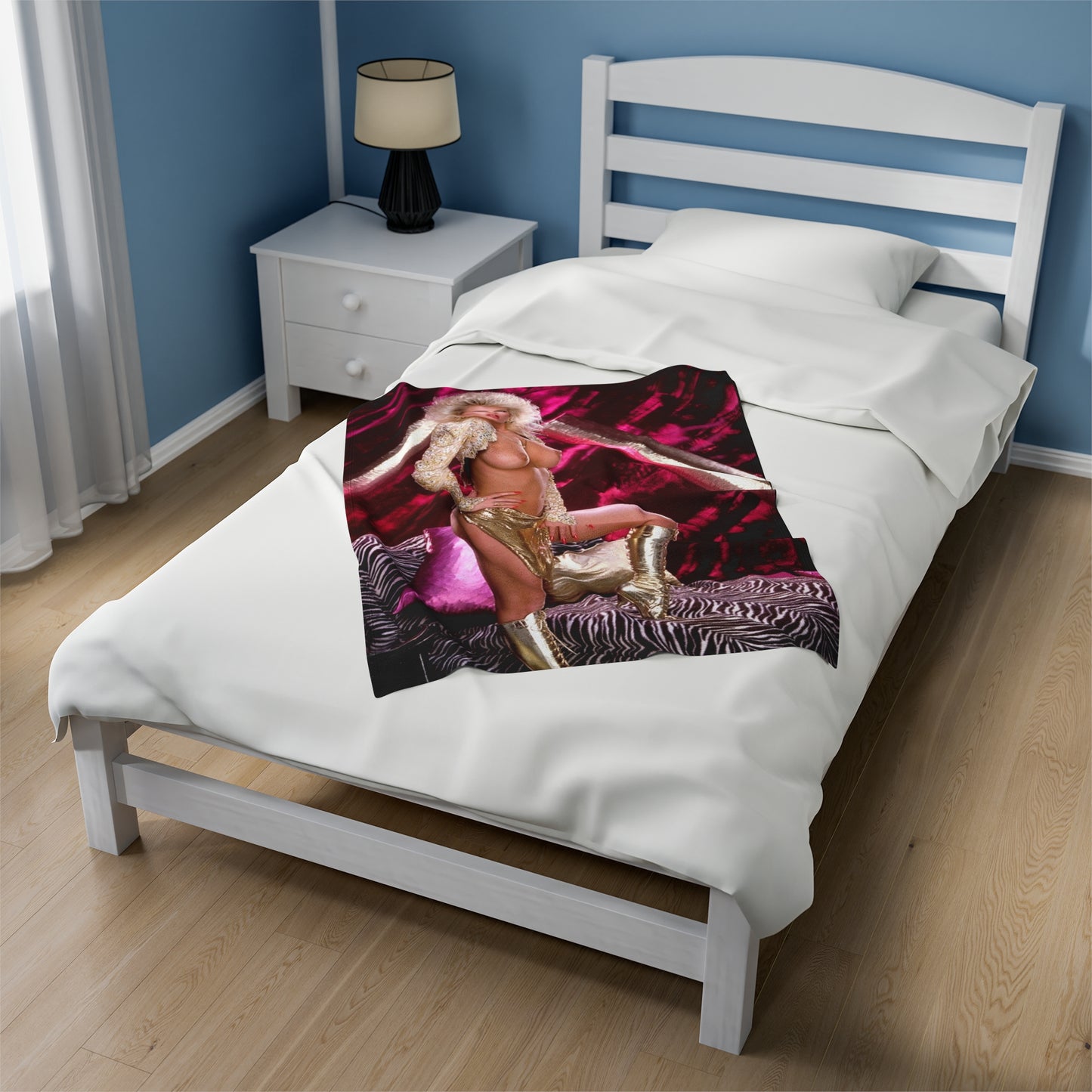 Velveteen Plush Blanket Retro 1980s Porn Star Amber Lynn
