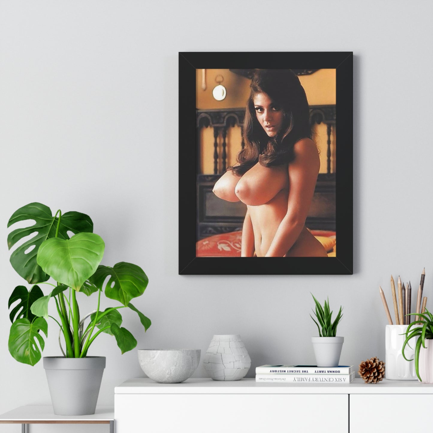 Framed Vertical Poster Playboy Playmate Cynthia Myers Nude