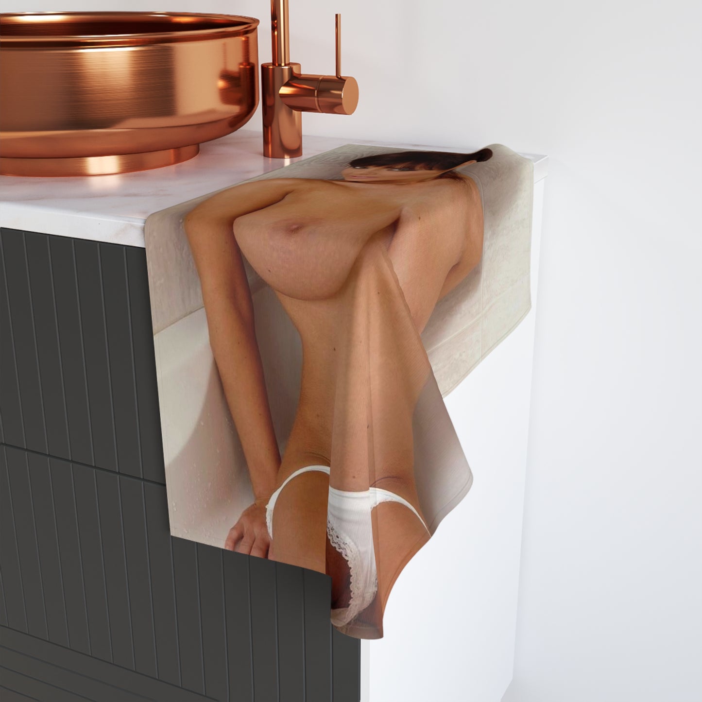 Hand Towel Large Natural Breasts