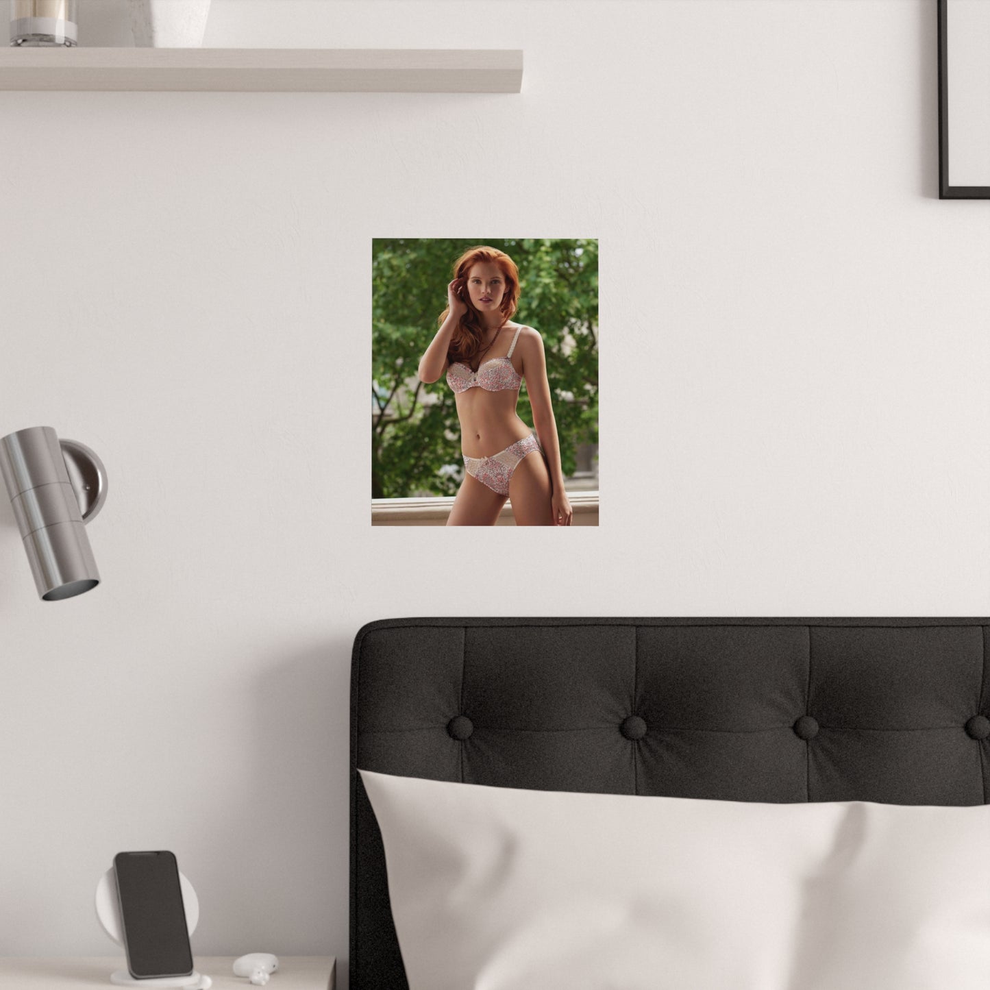Satin Posters (210gsm) Red Head Lingerie Model