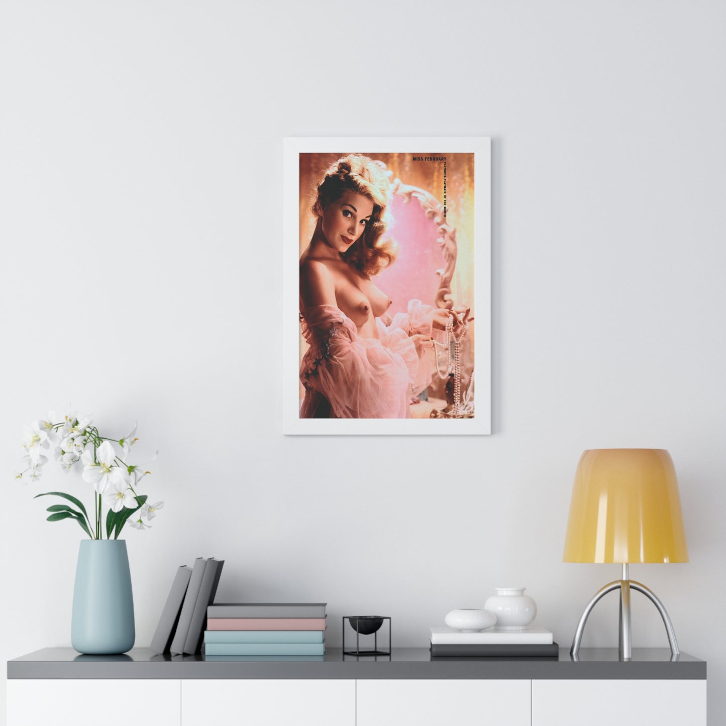 Framed Vertical Poster Playboy Playmate February 1954 Margaret Scott
