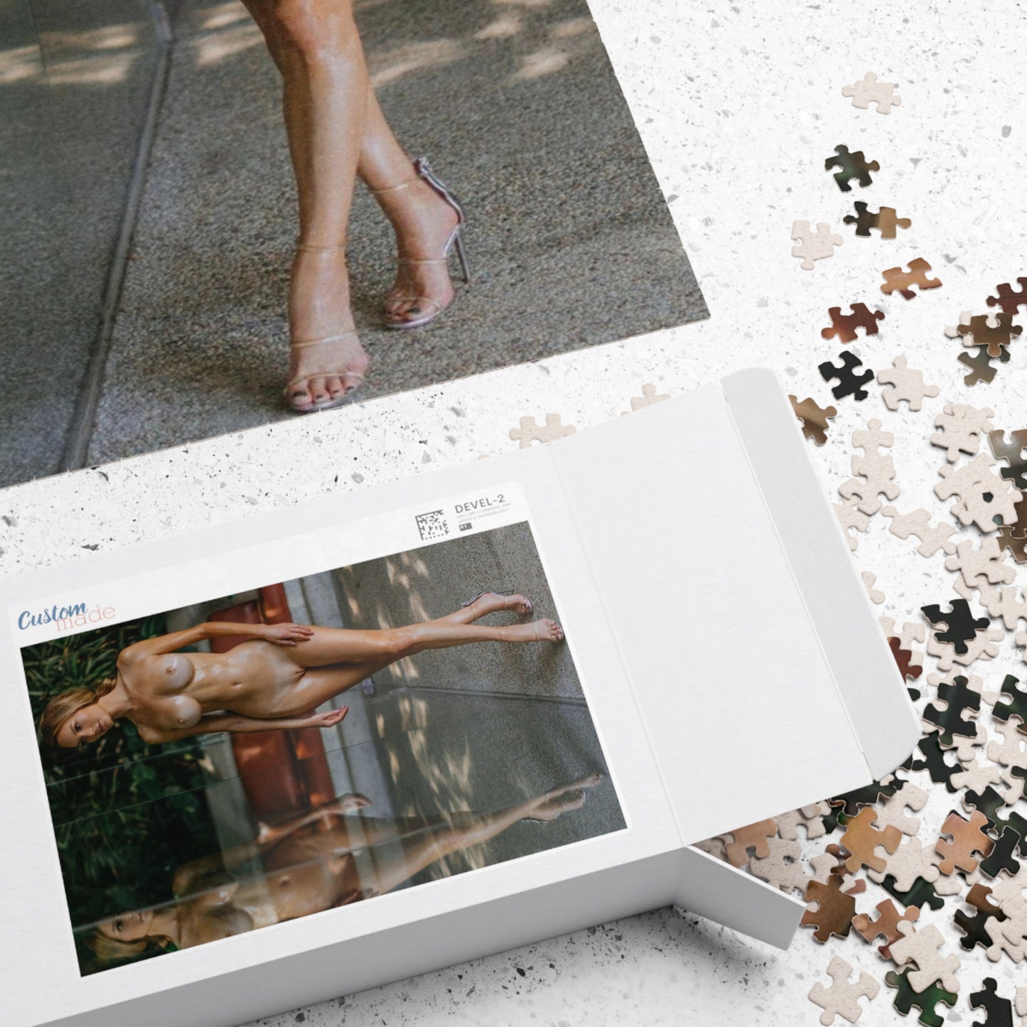 Puzzle (110, 252, 500, 1014-piece) Nude Brunette Reflection