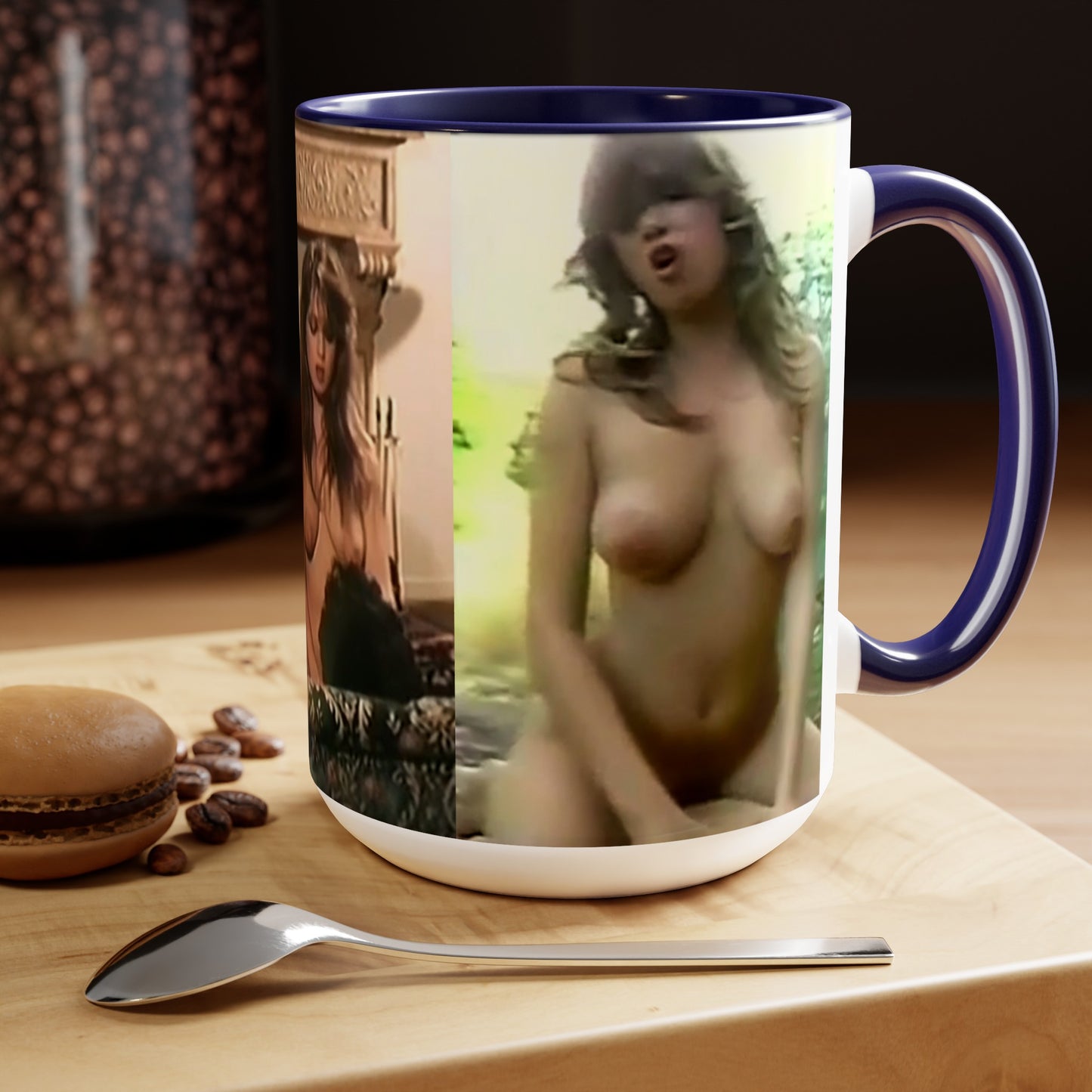 Two-Tone Coffee Mugs, 15oz Traci Lords Nude