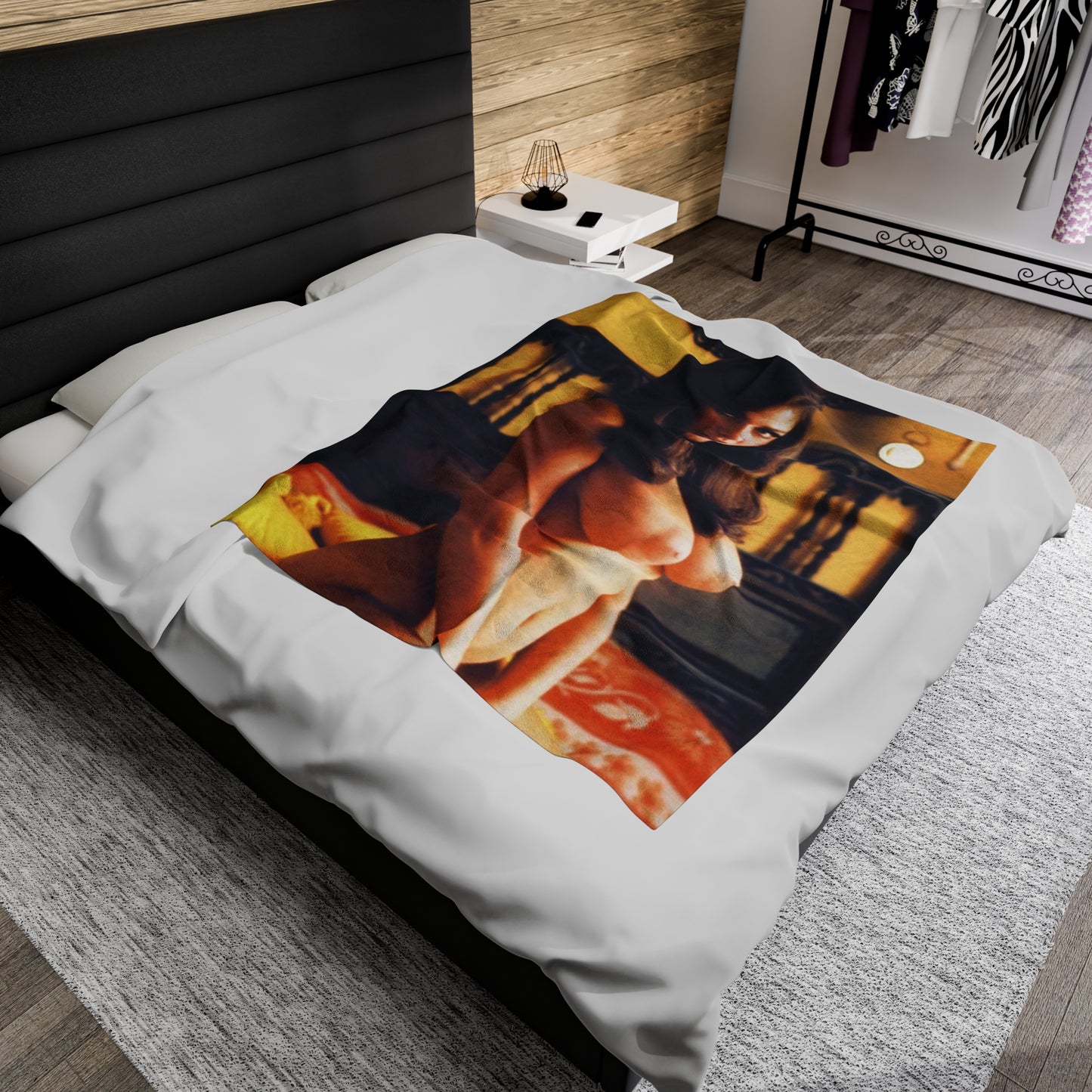 Velveteen Plush Blanket Playmate Cynthia Myers Nude