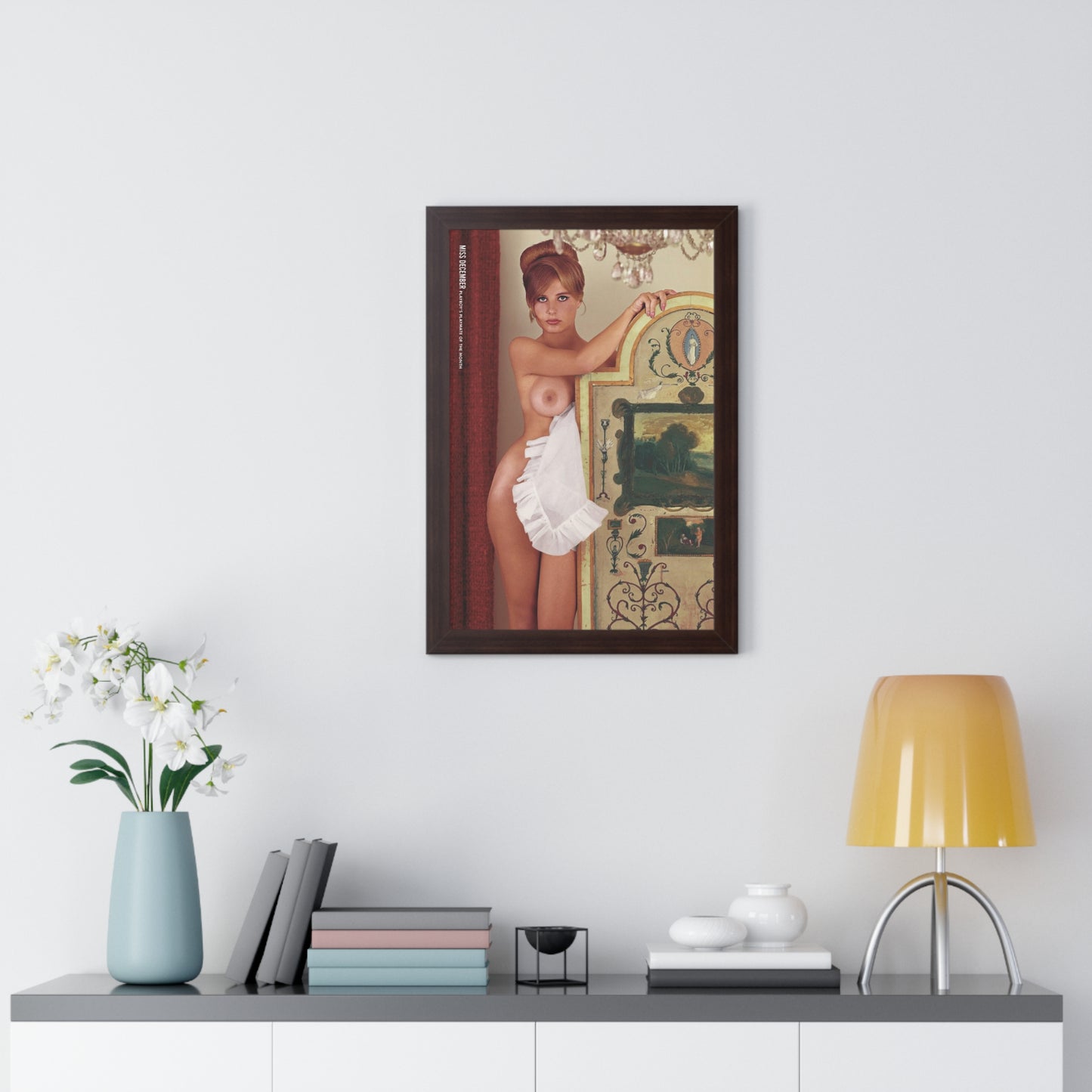 Framed Vertical Poster Playboy Playmate December 1963 Donna Michelle