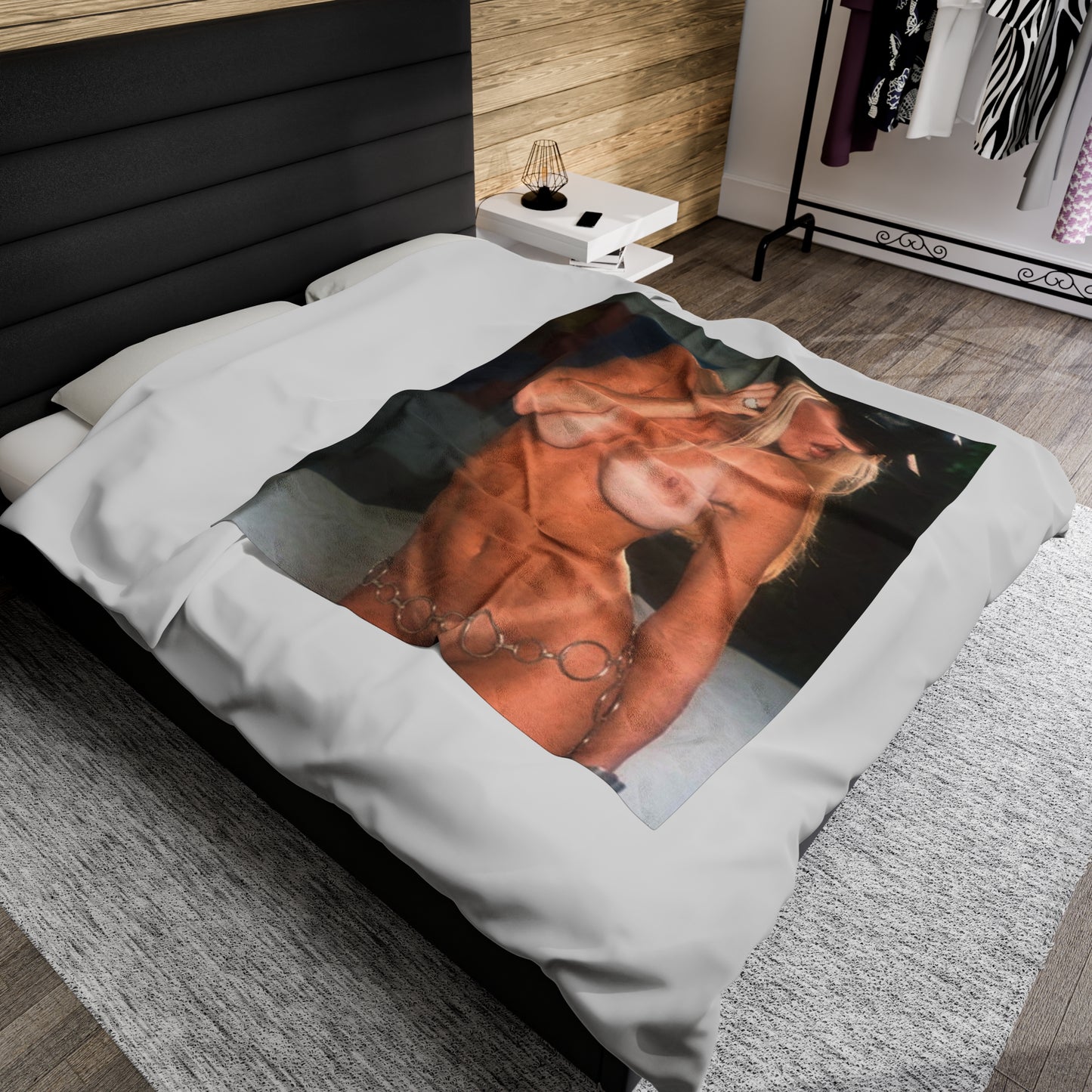 Velveteen Plush Blanket Retro Adult Star Janine Lindenmulder Nude