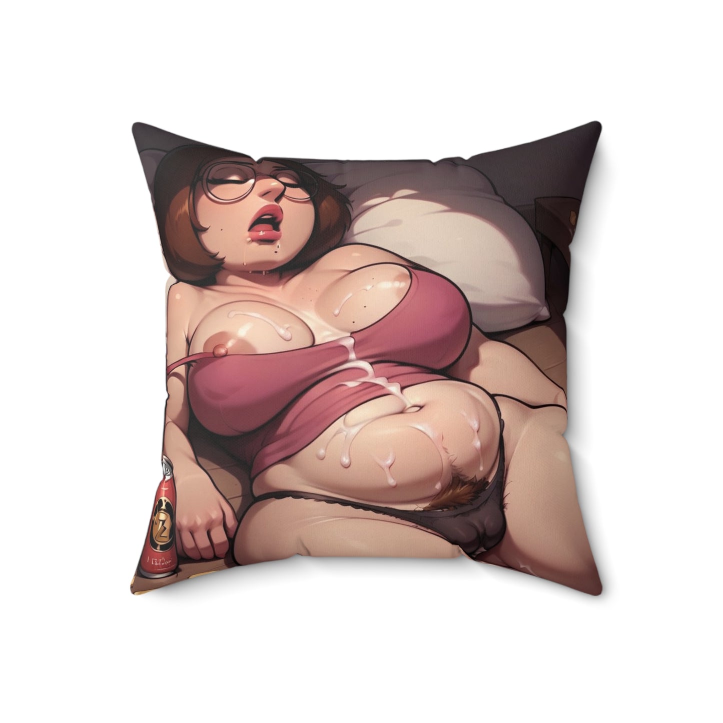 Spun Polyester Square Pillow Meg Griffin Nude