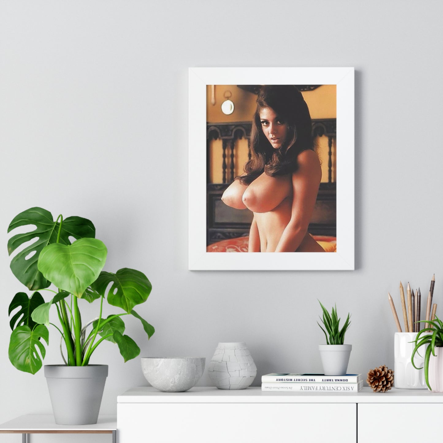 Framed Vertical Poster Playboy Playmate Cynthia Myers Nude