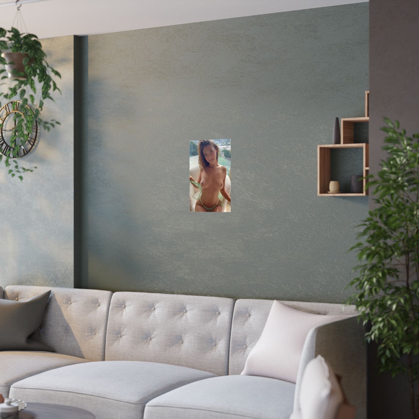 Satin Posters (210gsm) Natural Brunette Teen Nude
