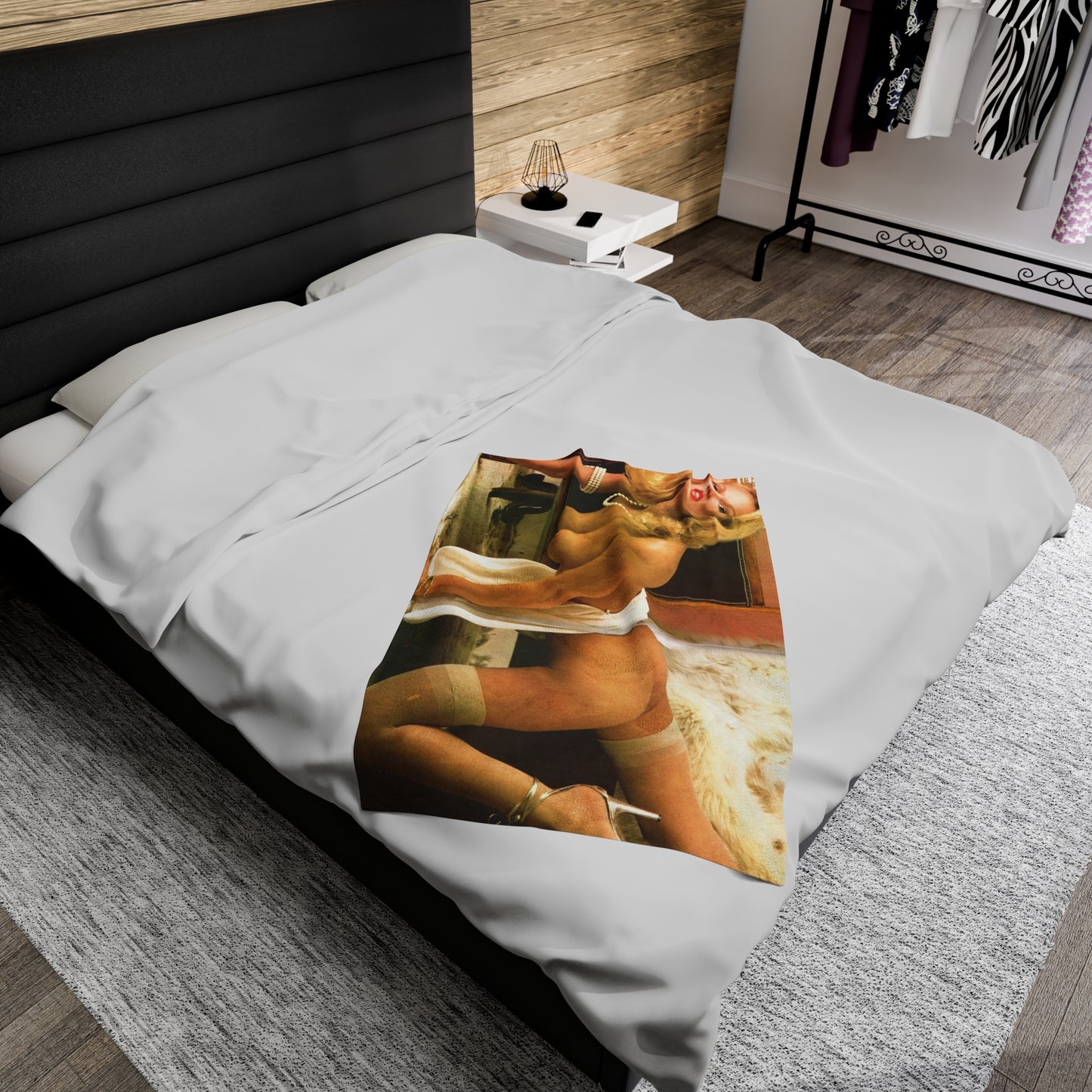 Velveteen Plush Blanket Vintage French Pornstar Brigitte Lahaie