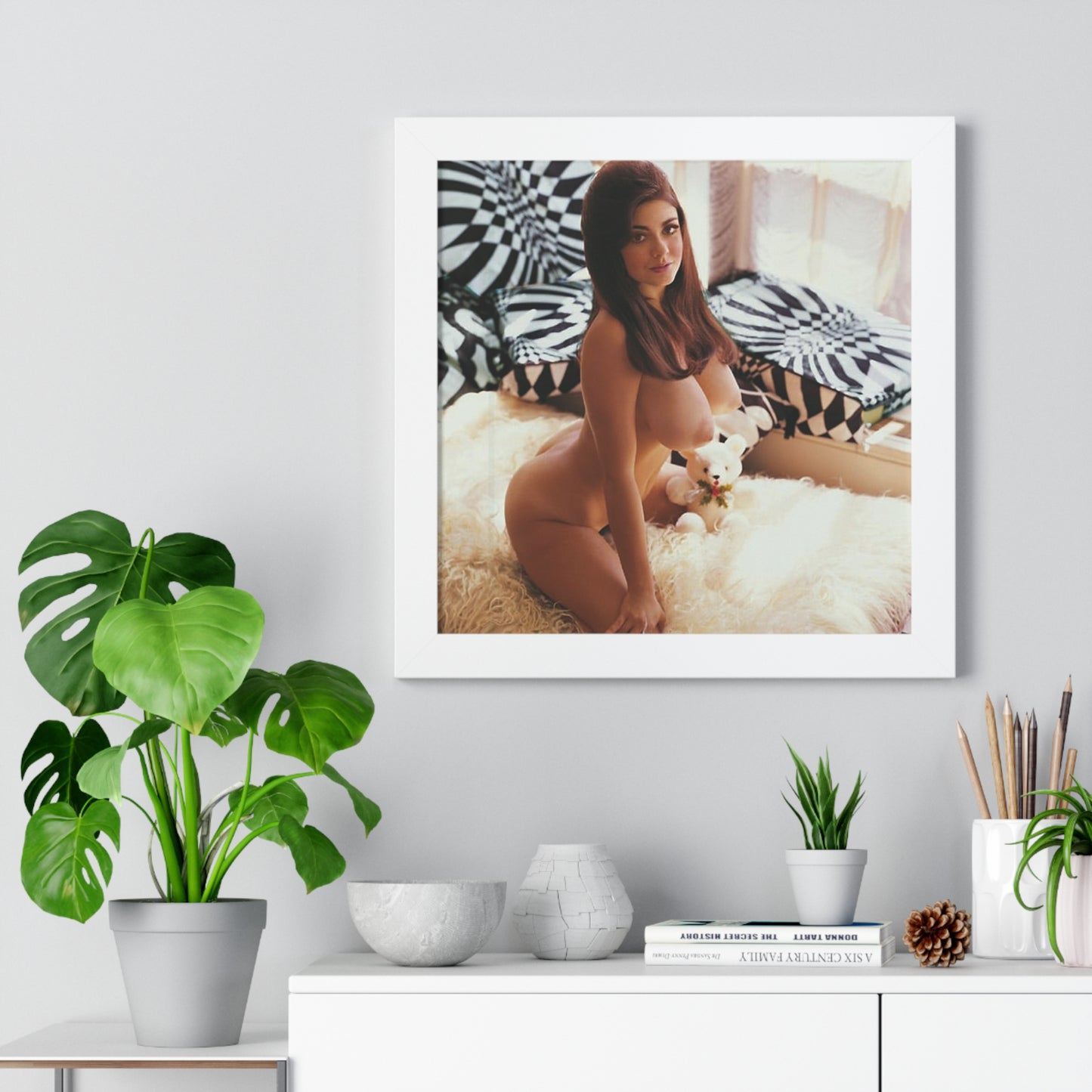 Framed Vertical Poster Playboy Playmate Cynthia Myers Nude