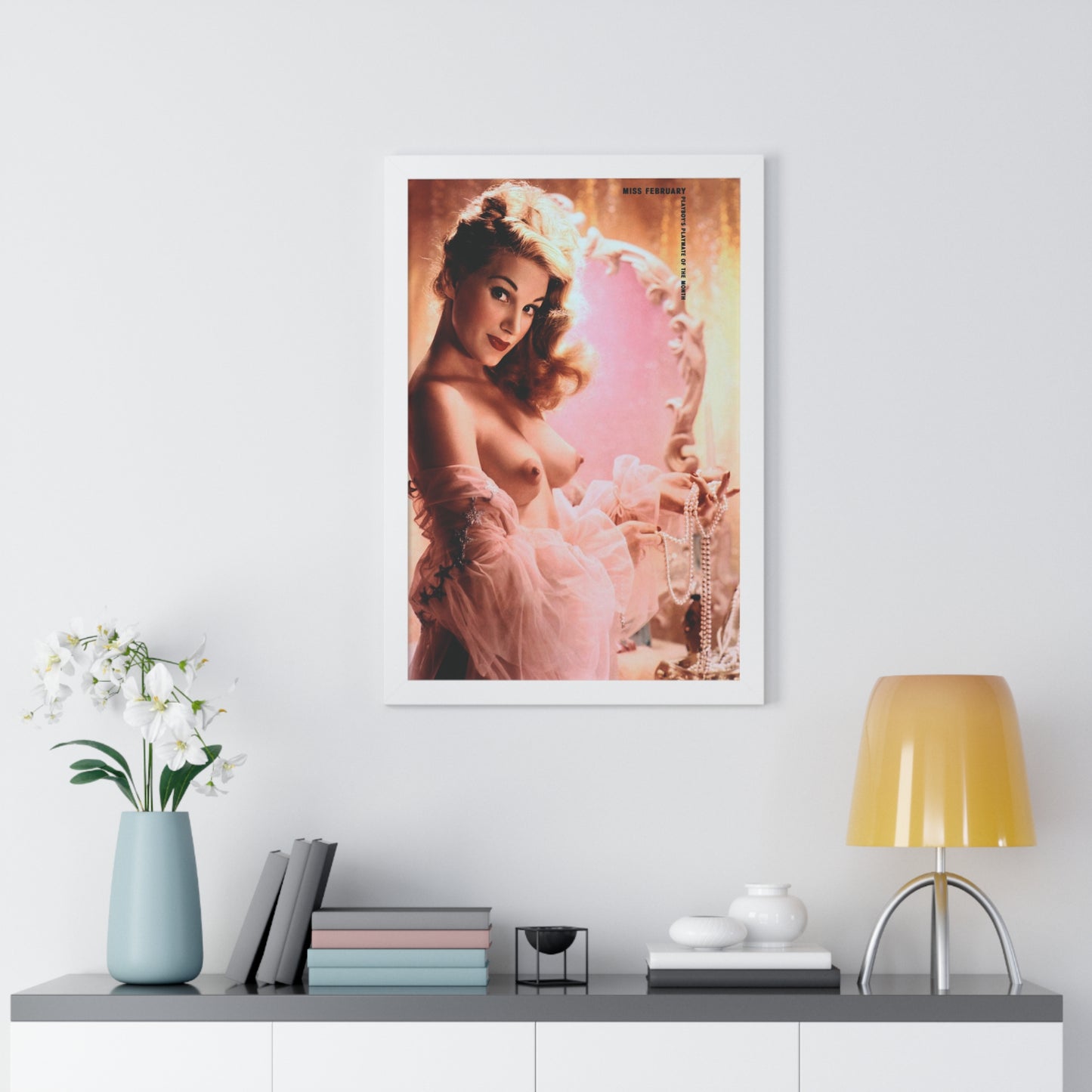 Framed Vertical Poster Playboy Playmate February 1954 Margaret Scott