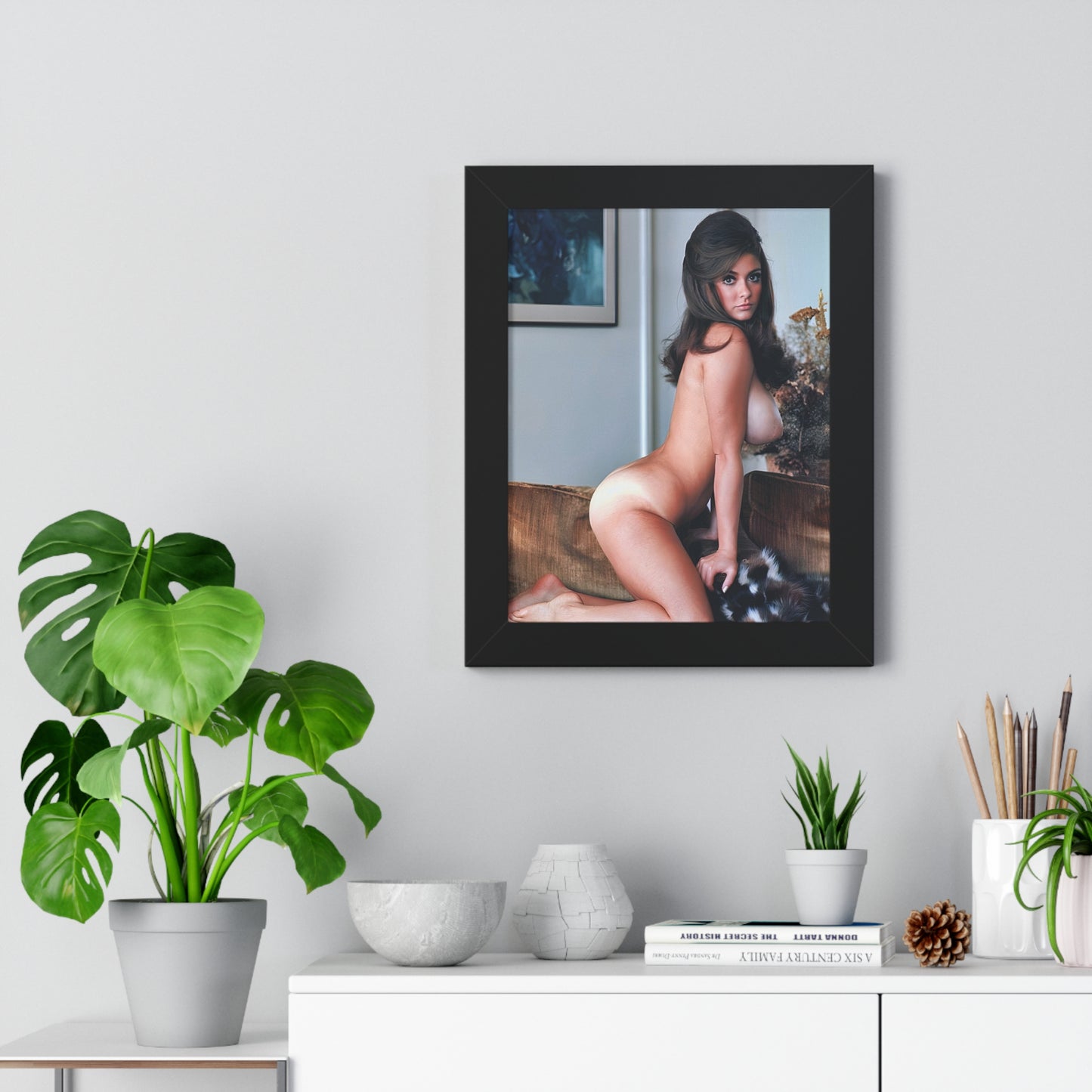 Framed Vertical Poster Playboy Playmate Cynthia Myers nude
