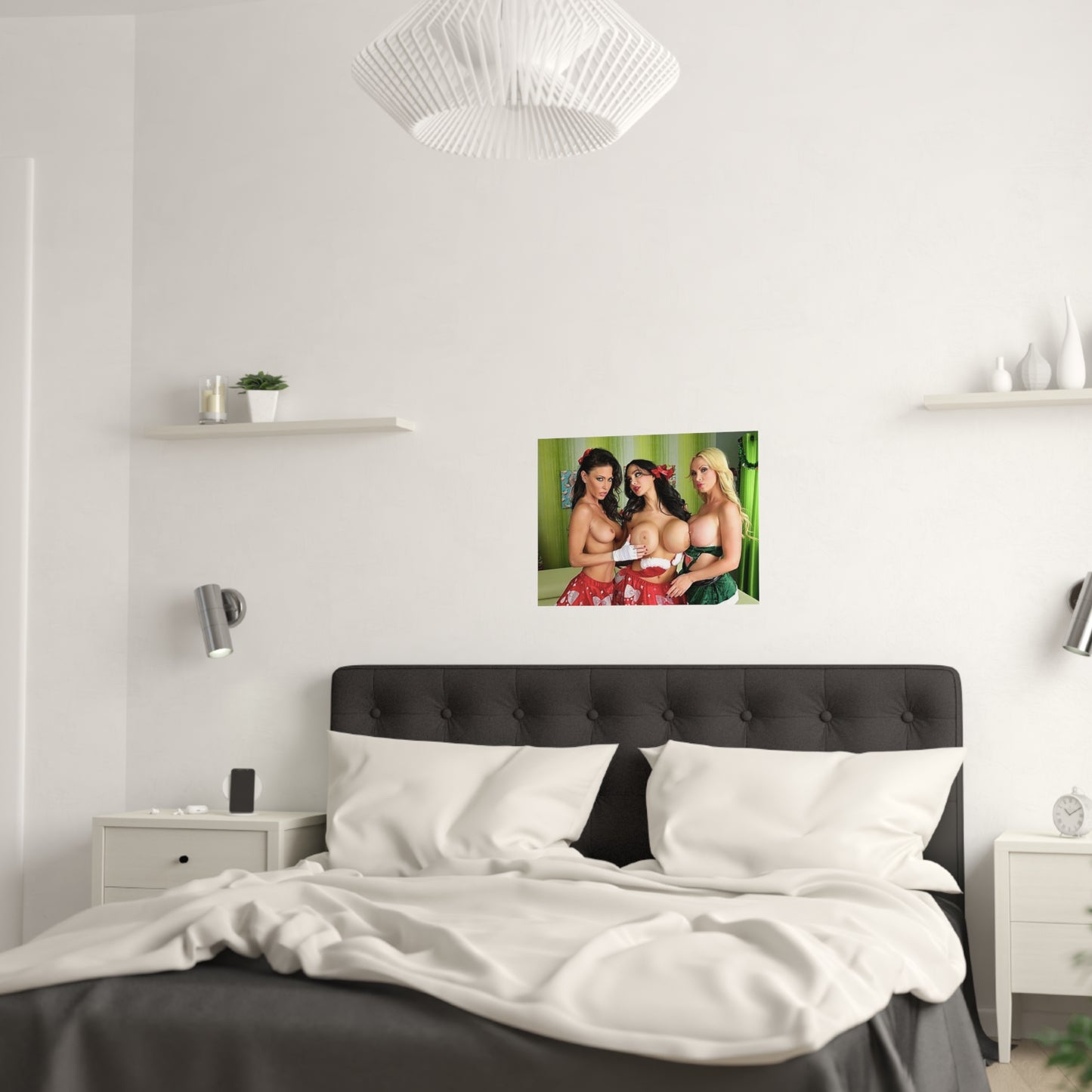 Satin Posters (210gsm) Porn Star Nikki Benz & Friends Christmas