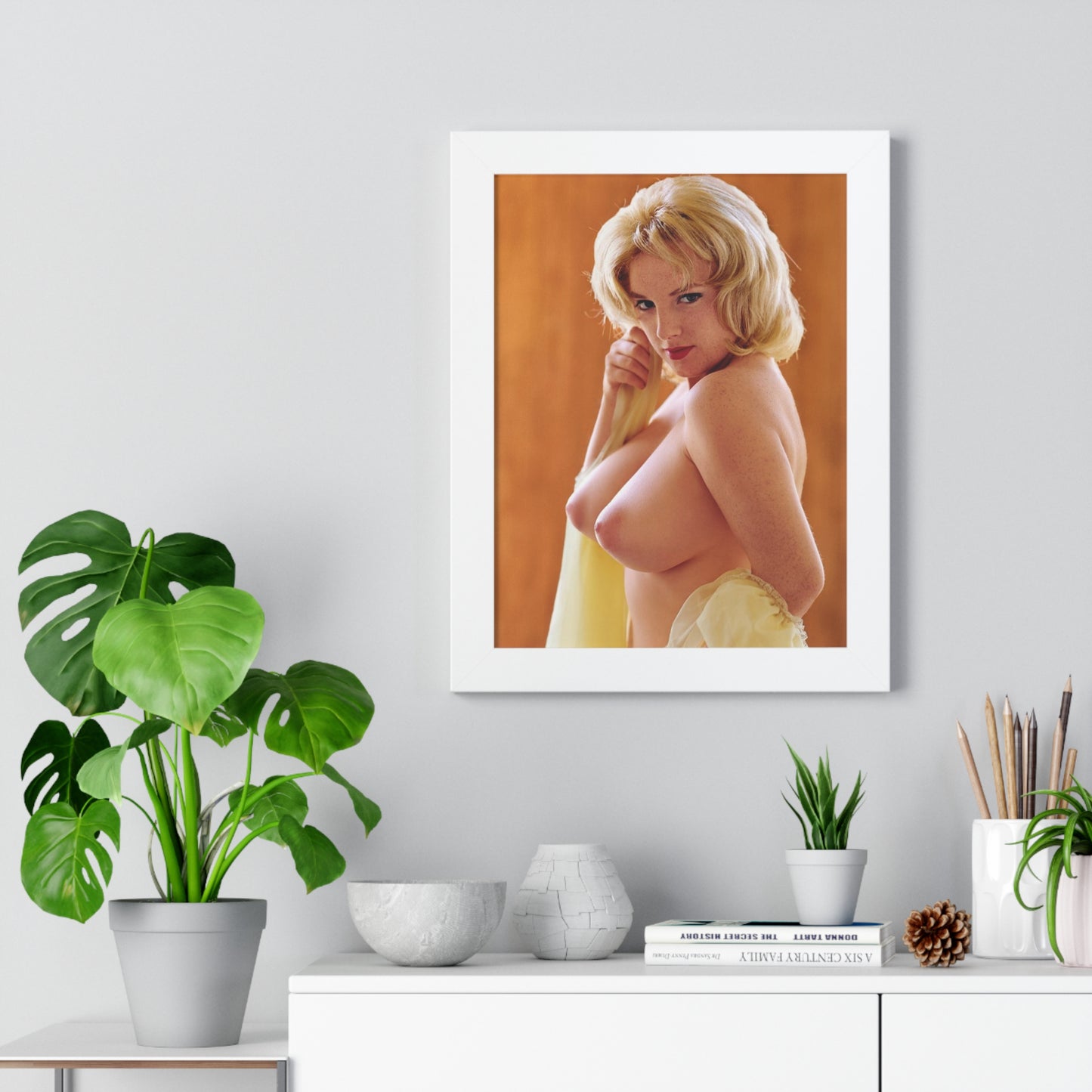 Framed Vertical Poster Playboy Playmate March 1962 Pamela Gordon
