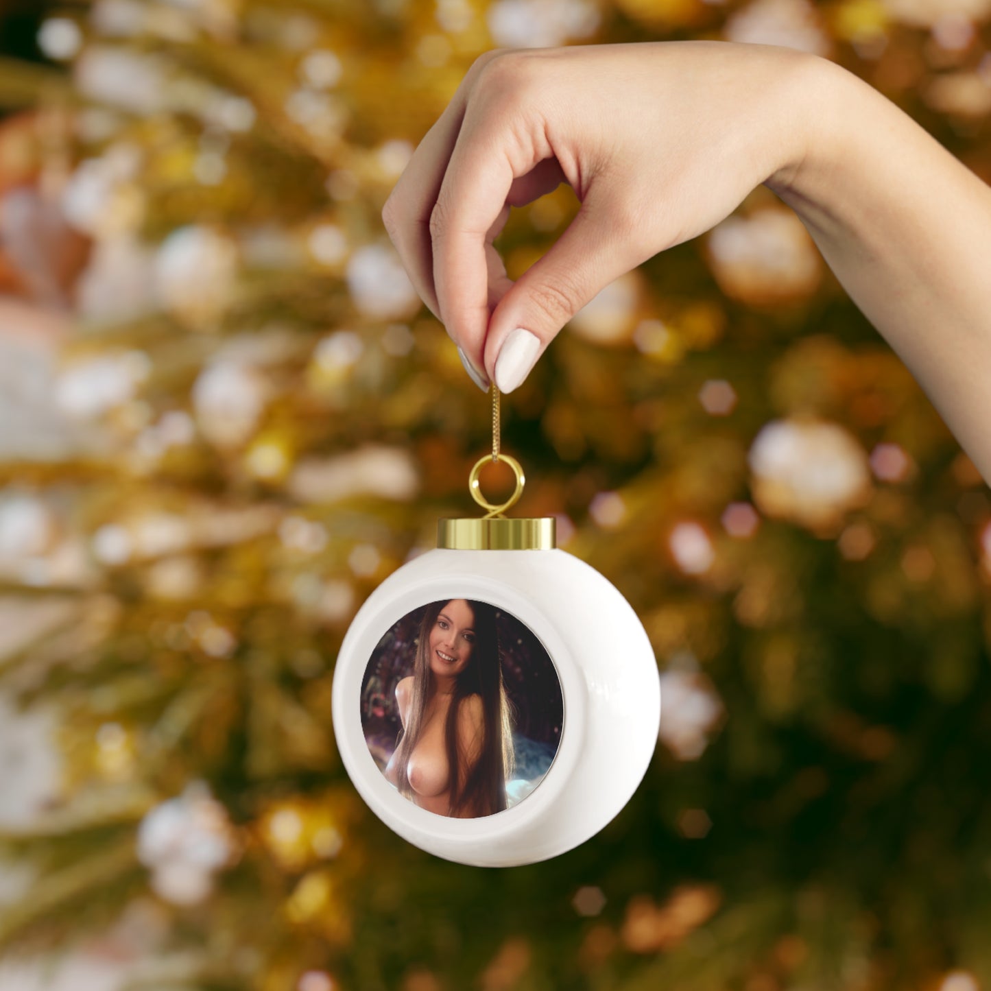 Christmas Ball Ornament Playboy Playmate December 1973 Christine Maddox