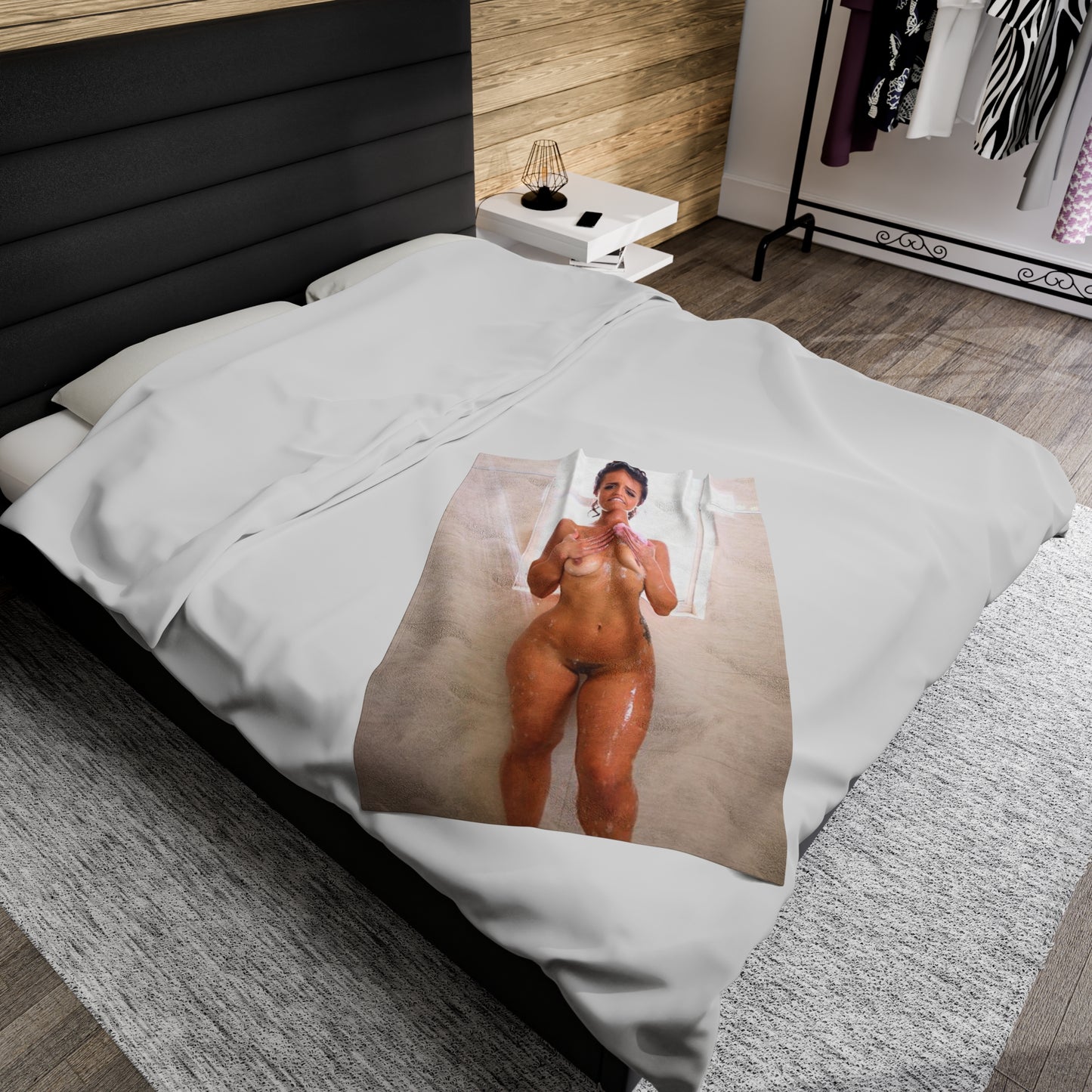 Velveteen Plush Blanket Eva Lovia Nude