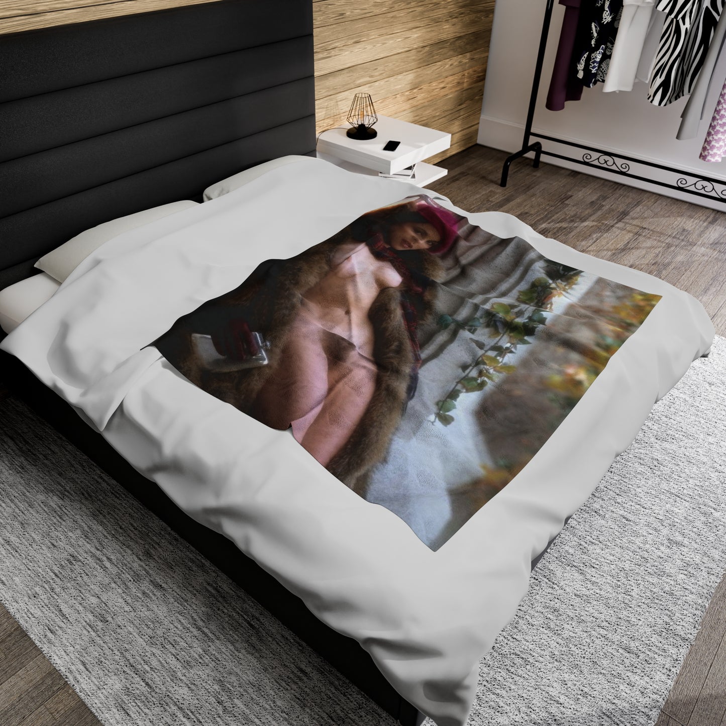 Velveteen Plush Blanket Playboy Playmate September 1983 Barbara Edwards