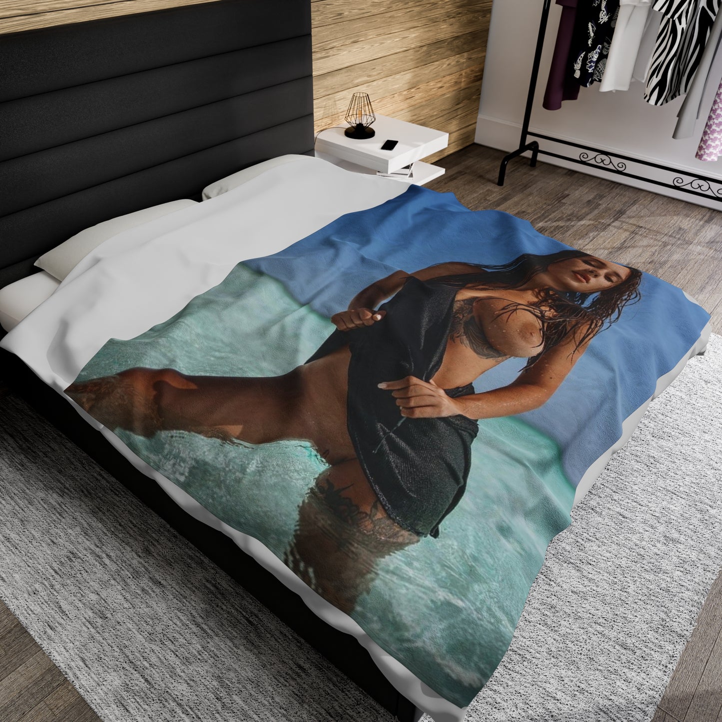 Velveteen Plush Blanket Natural Tits Liya Silver