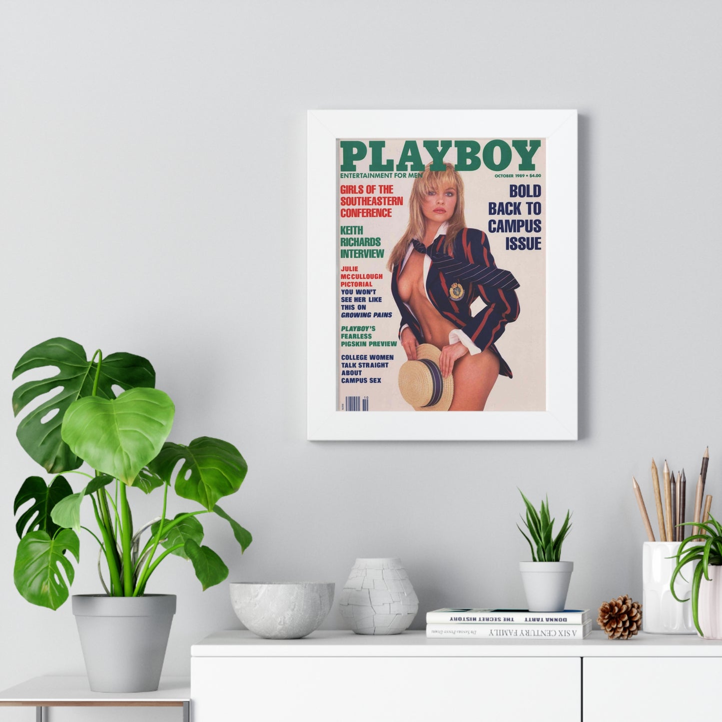 Playboy Cover Framed Vertical Poster Pamela Anderson October 1989