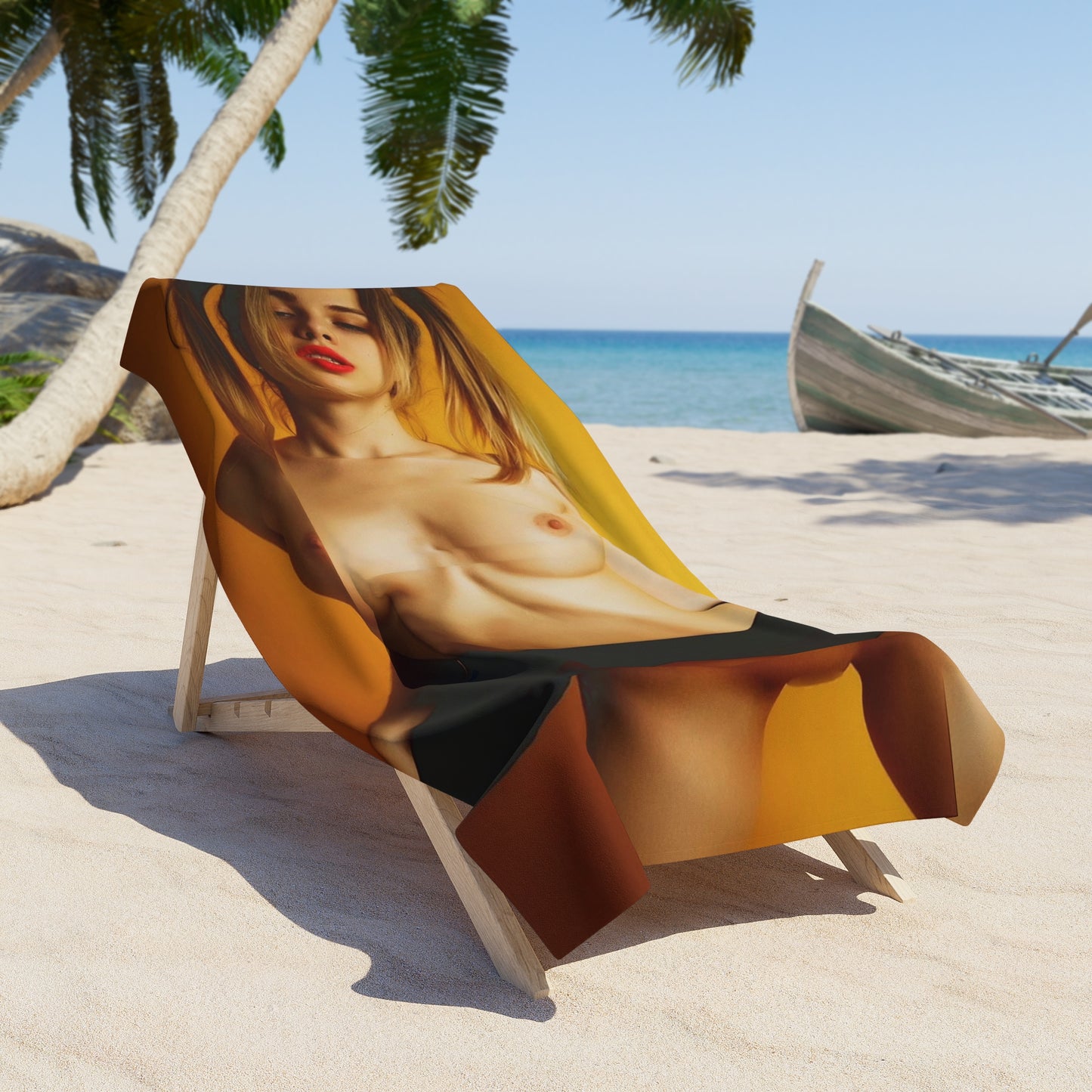 Beach Towel Sexy Pigtails Nude